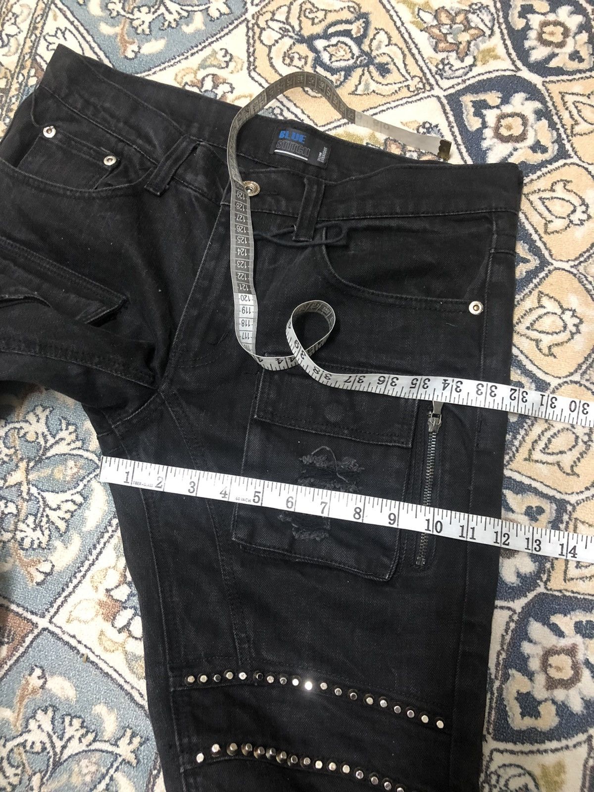 If Six Was Nine Blue Stitch Bondage Sashiko Slim Straight Jean Like Kapital Size US 34 / EU 50 - 17 Thumbnail