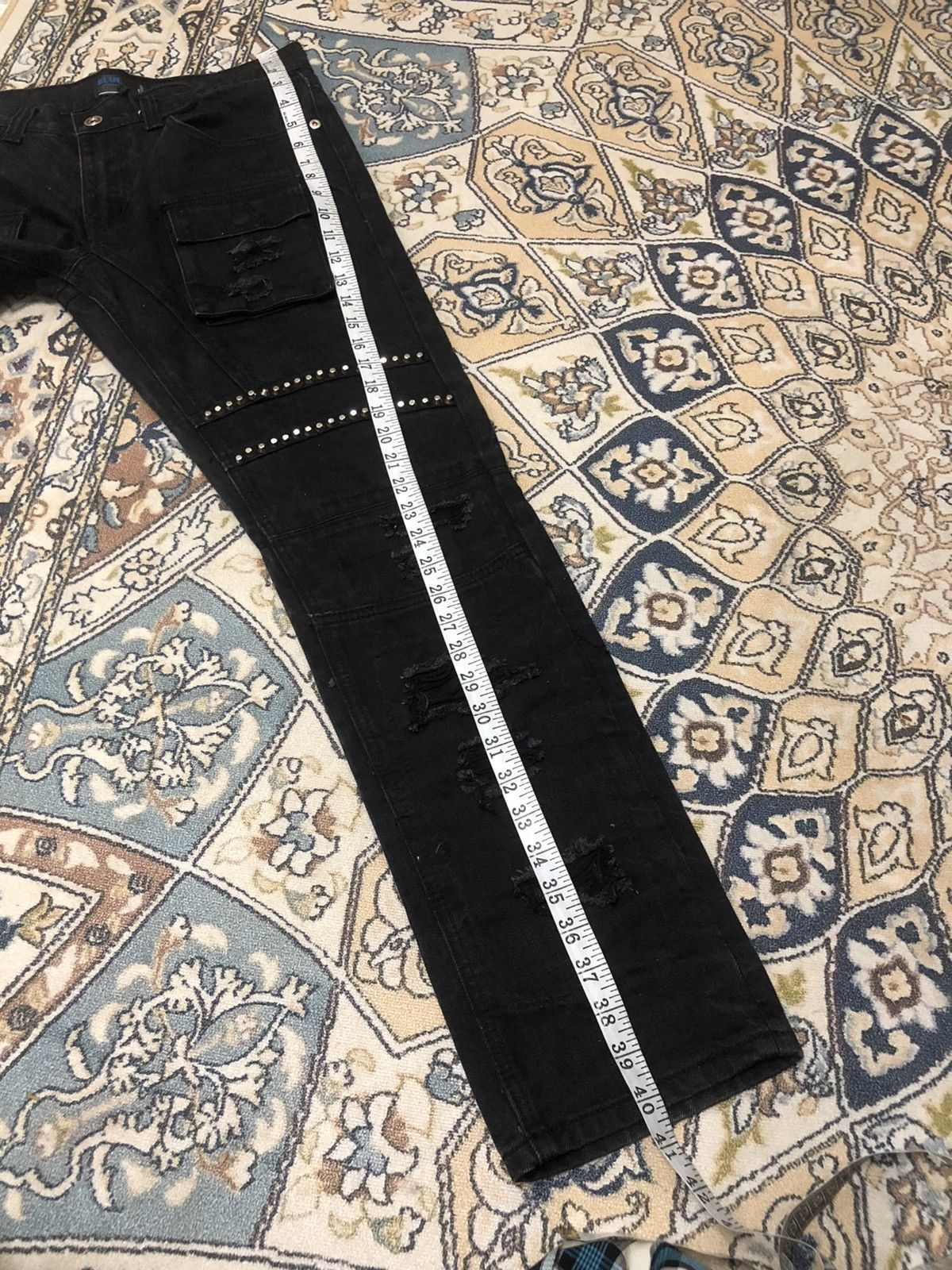 If Six Was Nine Blue Stitch Bondage Sashiko Slim Straight Jean Like Kapital Size US 34 / EU 50 - 21 Thumbnail