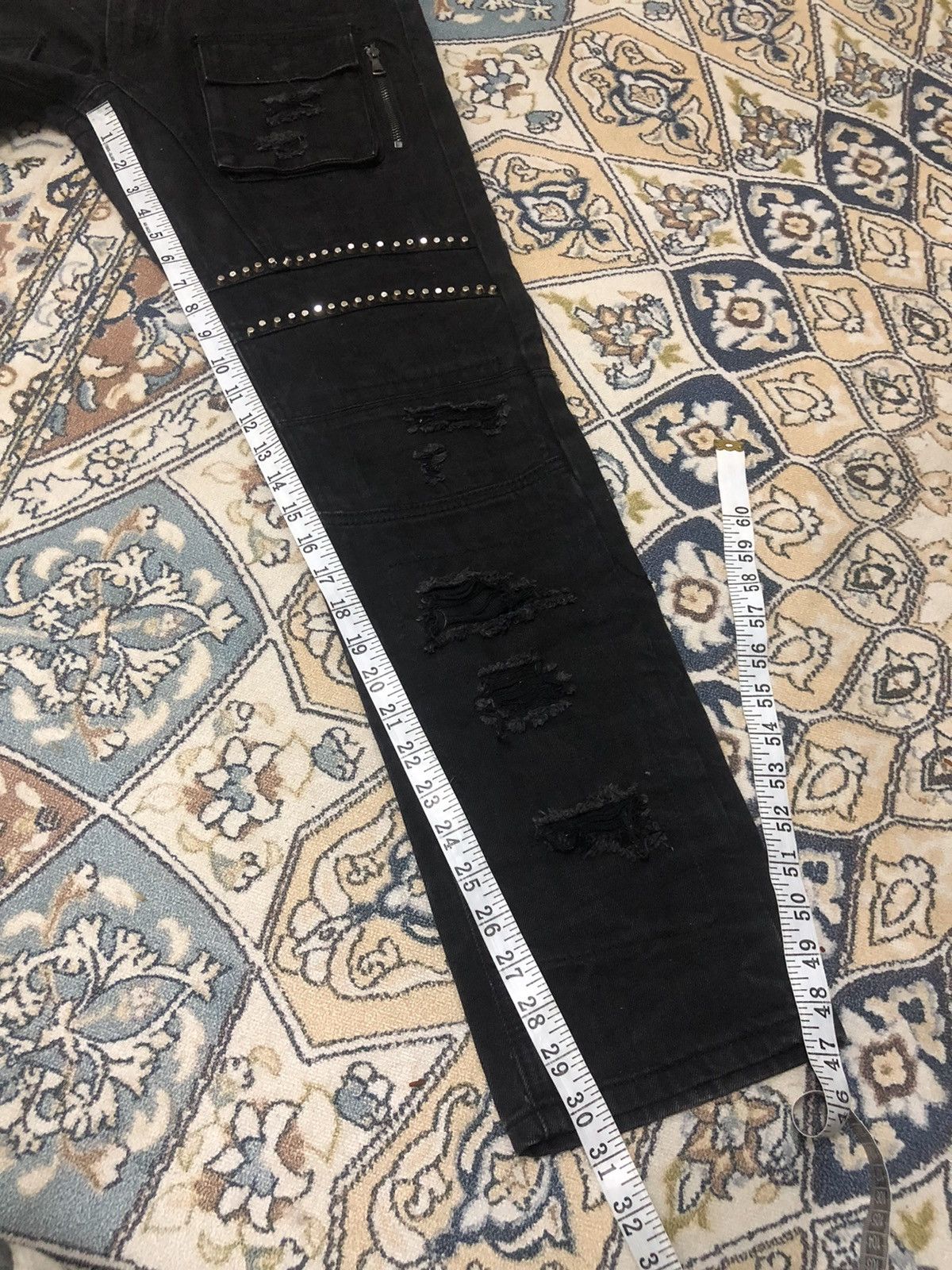 If Six Was Nine Blue Stitch Bondage Sashiko Slim Straight Jean Like Kapital Size US 34 / EU 50 - 20 Thumbnail