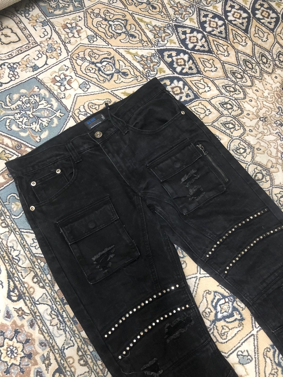 If Six Was Nine Blue Stitch Bondage Sashiko Slim Straight Jean Like Kapital Size US 34 / EU 50 - 3 Thumbnail