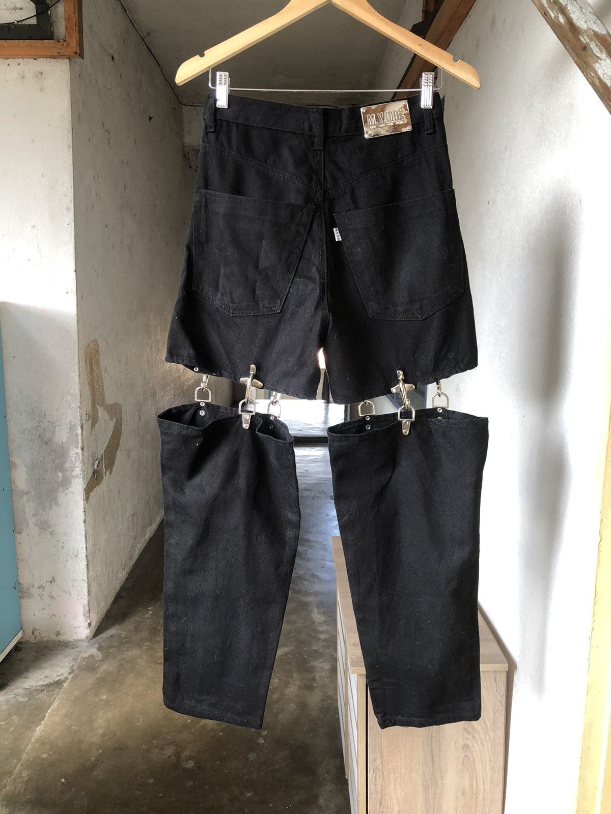Japanese Brand Rare🥷🏿 M.Y.O.B Nyc Seditionaries Bondage Punk Denim Size US 27 - 2 Thumbnail
