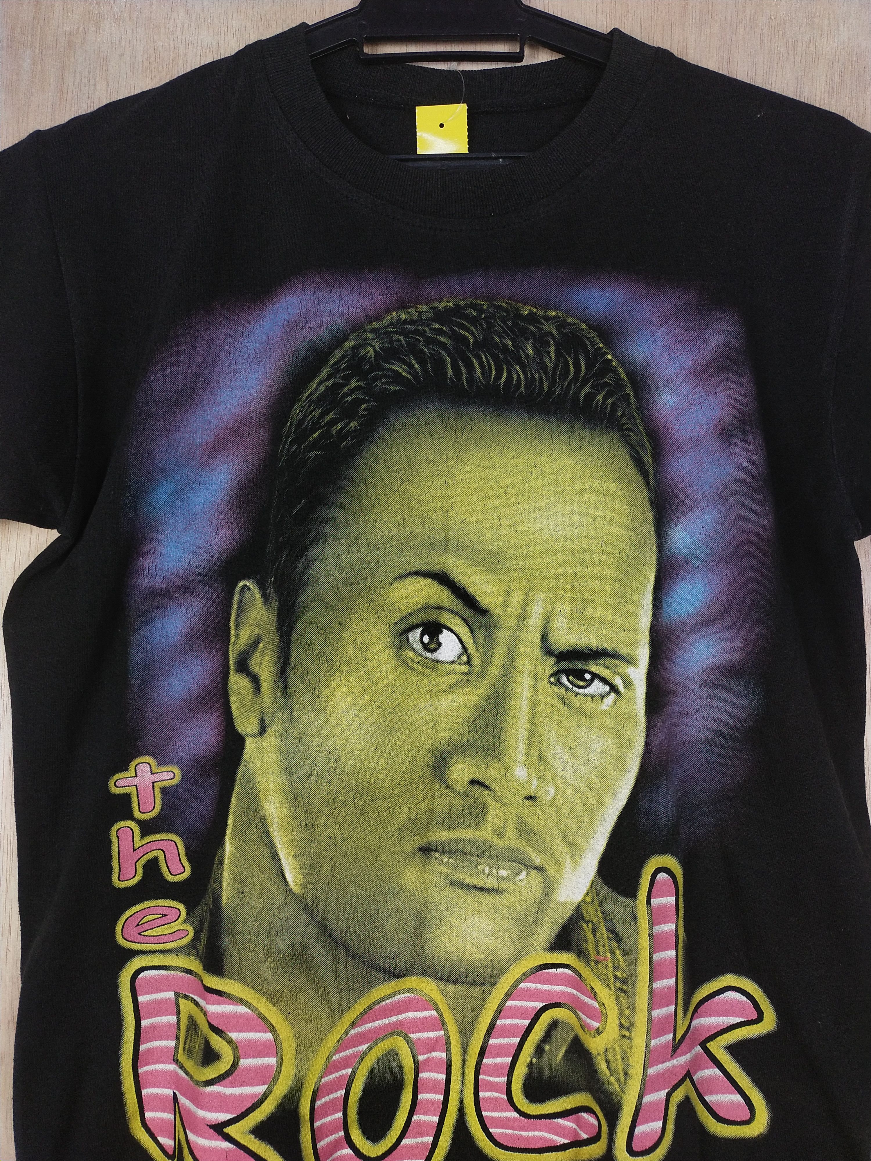 Vintage The Rock wwf vintage black tee #2772 Size US S / EU 44-46 / 1 - 2 Thumbnail
