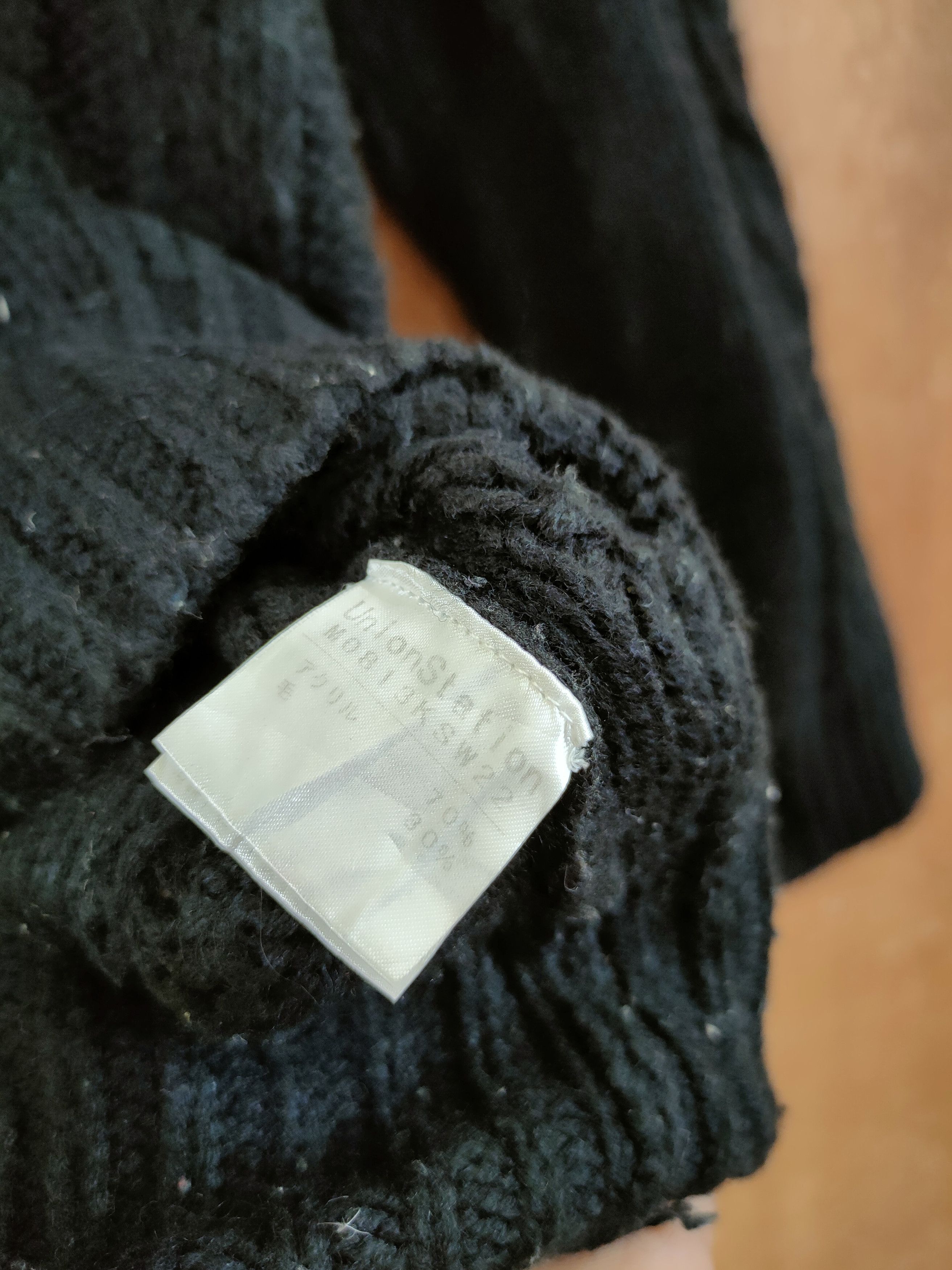 Japanese Brand DLL Union Station black cardigan cable knitwear #46-527 Size US L / EU 52-54 / 3 - 7 Thumbnail