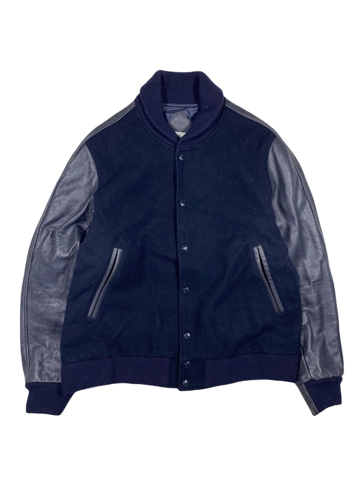 Nanamica Nanamica Wool and Leather Varsity Jacket | Grailed