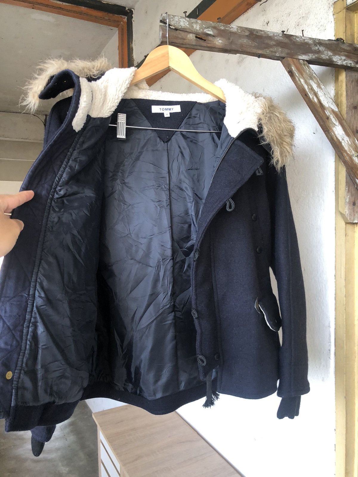 Tommy Hilfiger Vintage Tommy Hilfiger Wool Duffle Jacket wt Hoodie Size M / US 6-8 / IT 42-44 - 20 Thumbnail