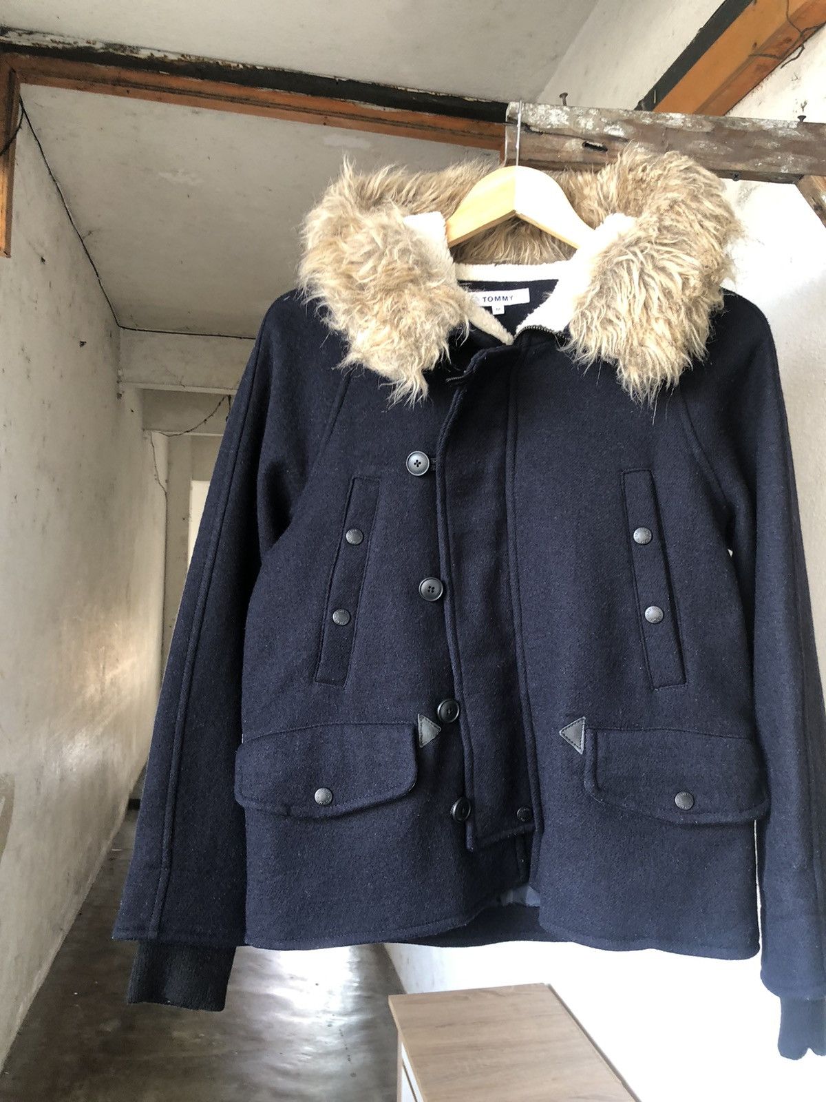 Tommy Hilfiger Vintage Tommy Hilfiger Wool Duffle Jacket wt Hoodie Size M / US 6-8 / IT 42-44 - 6 Thumbnail