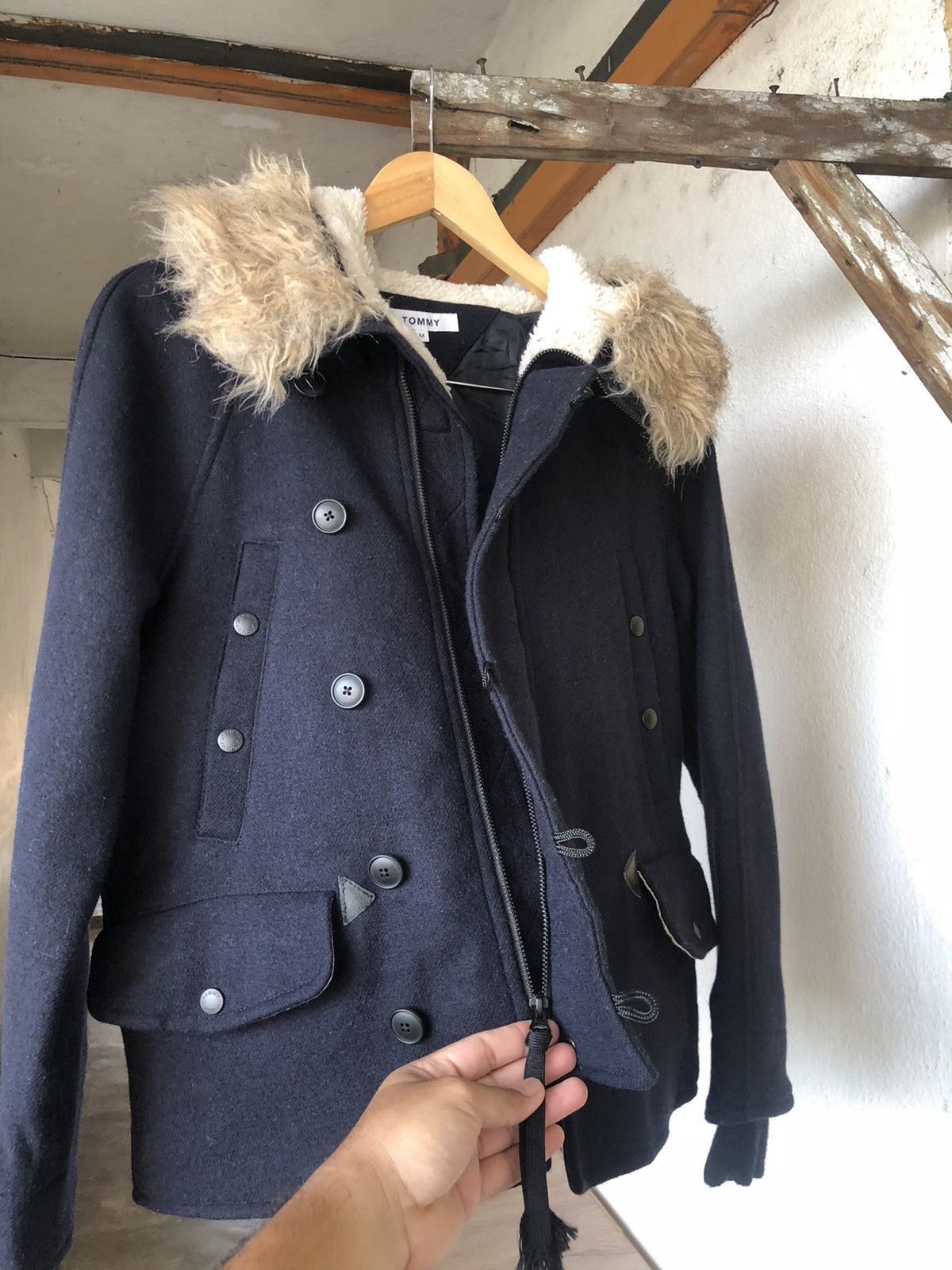 Tommy Hilfiger Vintage Tommy Hilfiger Wool Duffle Jacket wt Hoodie Size M / US 6-8 / IT 42-44 - 17 Thumbnail