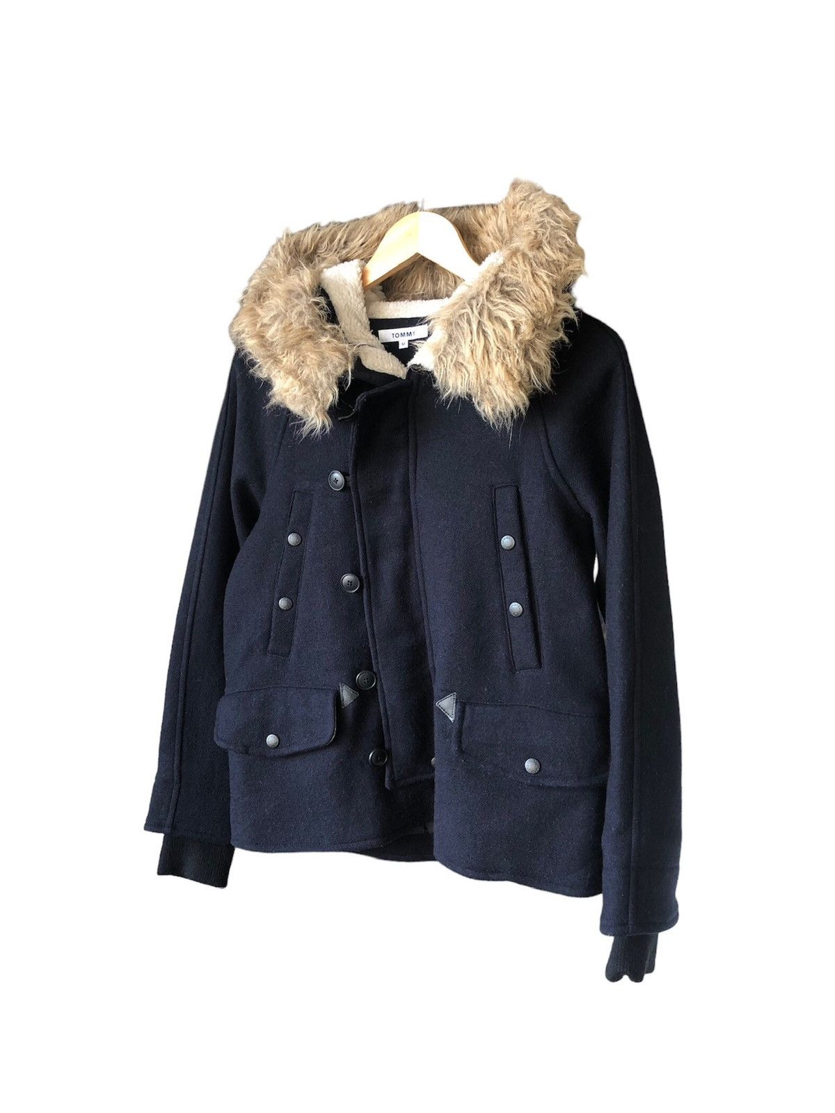 Tommy Hilfiger Vintage Tommy Hilfiger Wool Duffle Jacket wt Hoodie Size M / US 6-8 / IT 42-44 - 1 Thumbnail