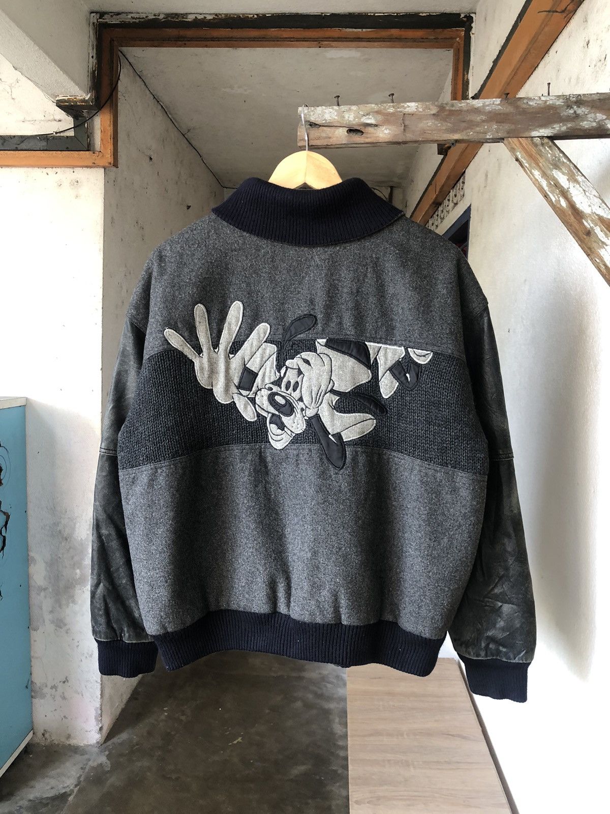 Japanese Brand Vintage Nuova Via Pelle x Goofy Arm Leather Varsity Jackets Size US M / EU 48-50 / 2 - 8 Thumbnail