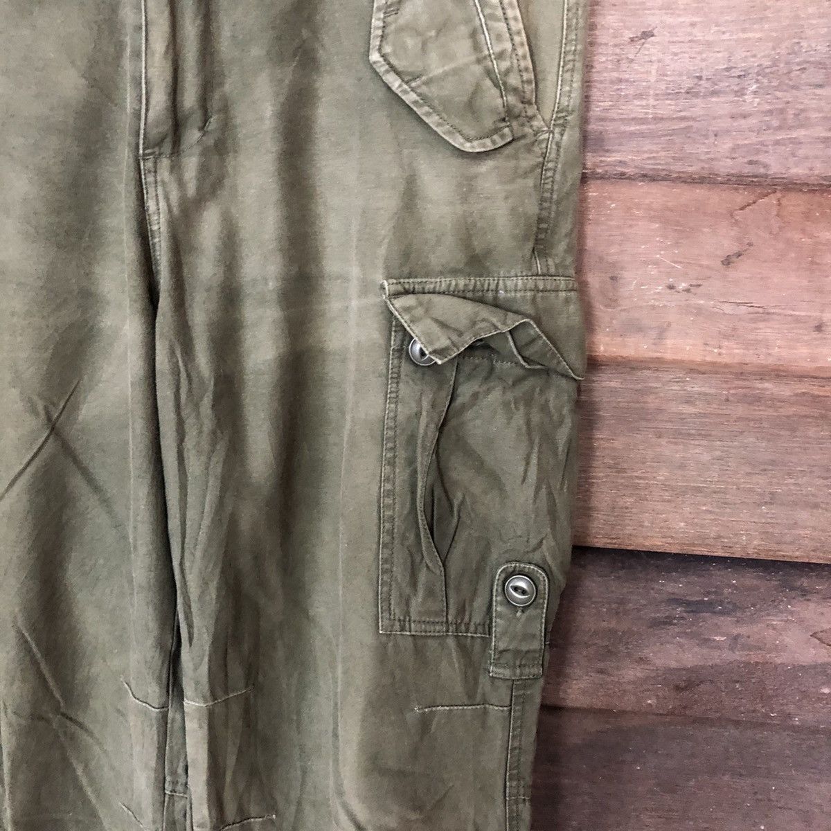 Faded Glory × Japanese Brand Superubis faded Green multipocket Cargo Pants #6930 Size US 32 / EU 48 - 7 Thumbnail