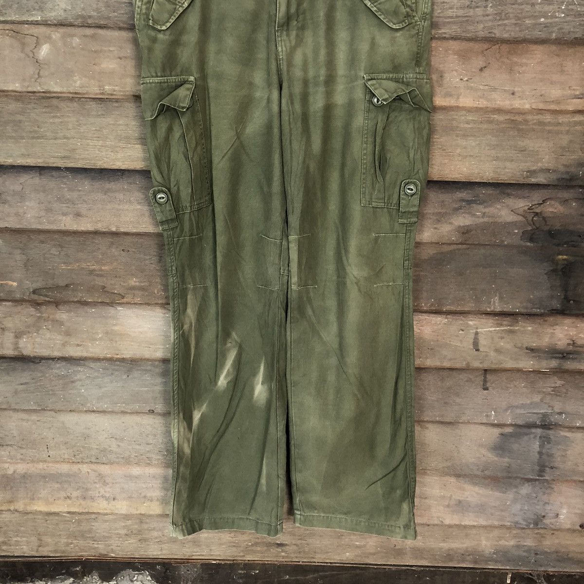 Faded Glory × Japanese Brand Superubis faded Green multipocket Cargo Pants #6930 Size US 32 / EU 48 - 3 Thumbnail