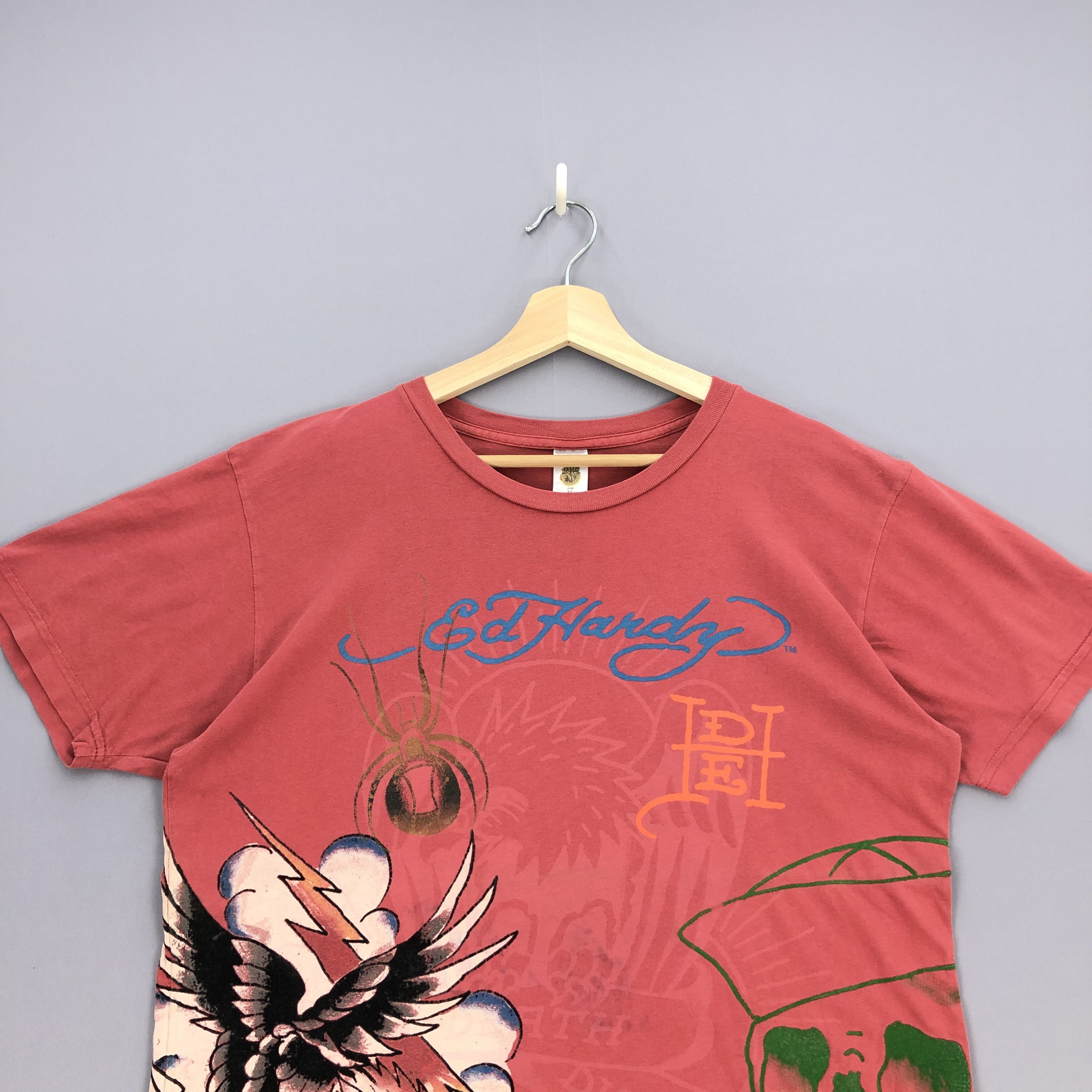 Christian Audigier Vintage Ed Hardy T Shirt Ed Hardy Tattoo Crewneck Tee Size US L / EU 52-54 / 3 - 3 Thumbnail