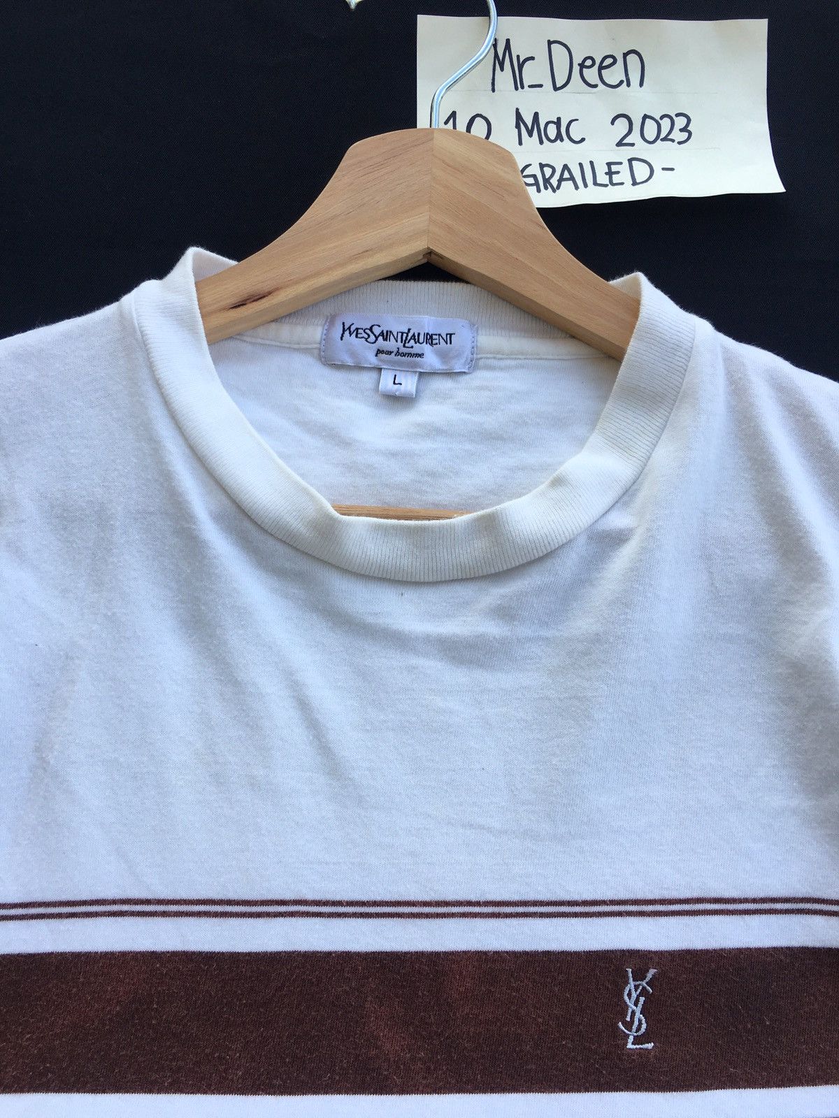 Vintage Yves Saint Laurent YsL Logo Tshirt