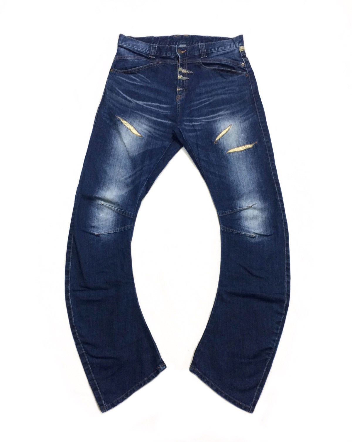 14th Addiction × Japanese Brand × PPFM PPFM Japan Curve Cut Punk Jeans Size US 32 / EU 48 - 1 Thumbnail