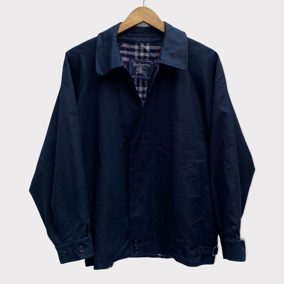 image of Burberrys Nova Check Deck Jacket in Navy, Men's (Size Small)