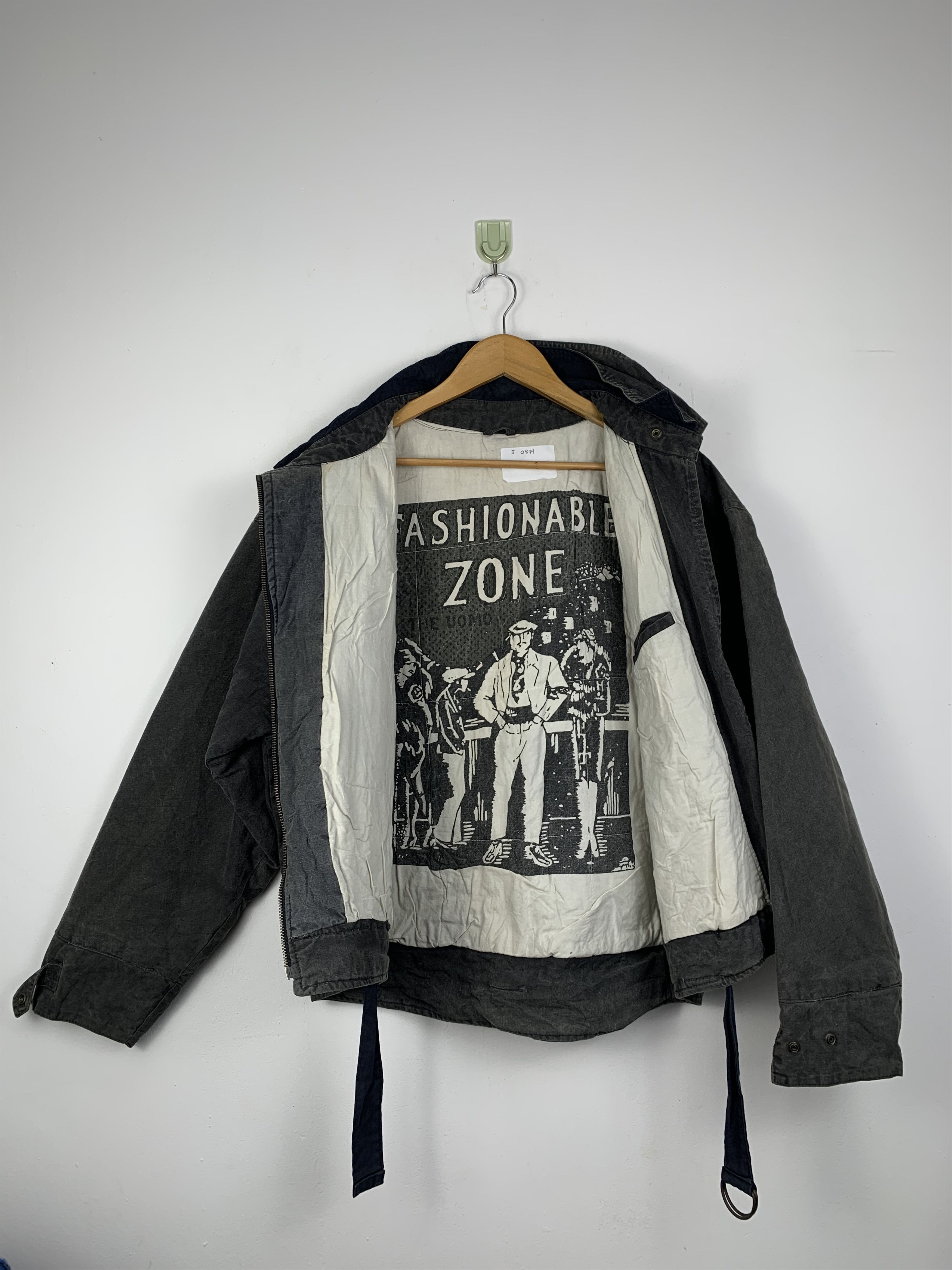 image of Vintage Fashionable Zone Denim Jacket in Grey, Men's (Size Medium)