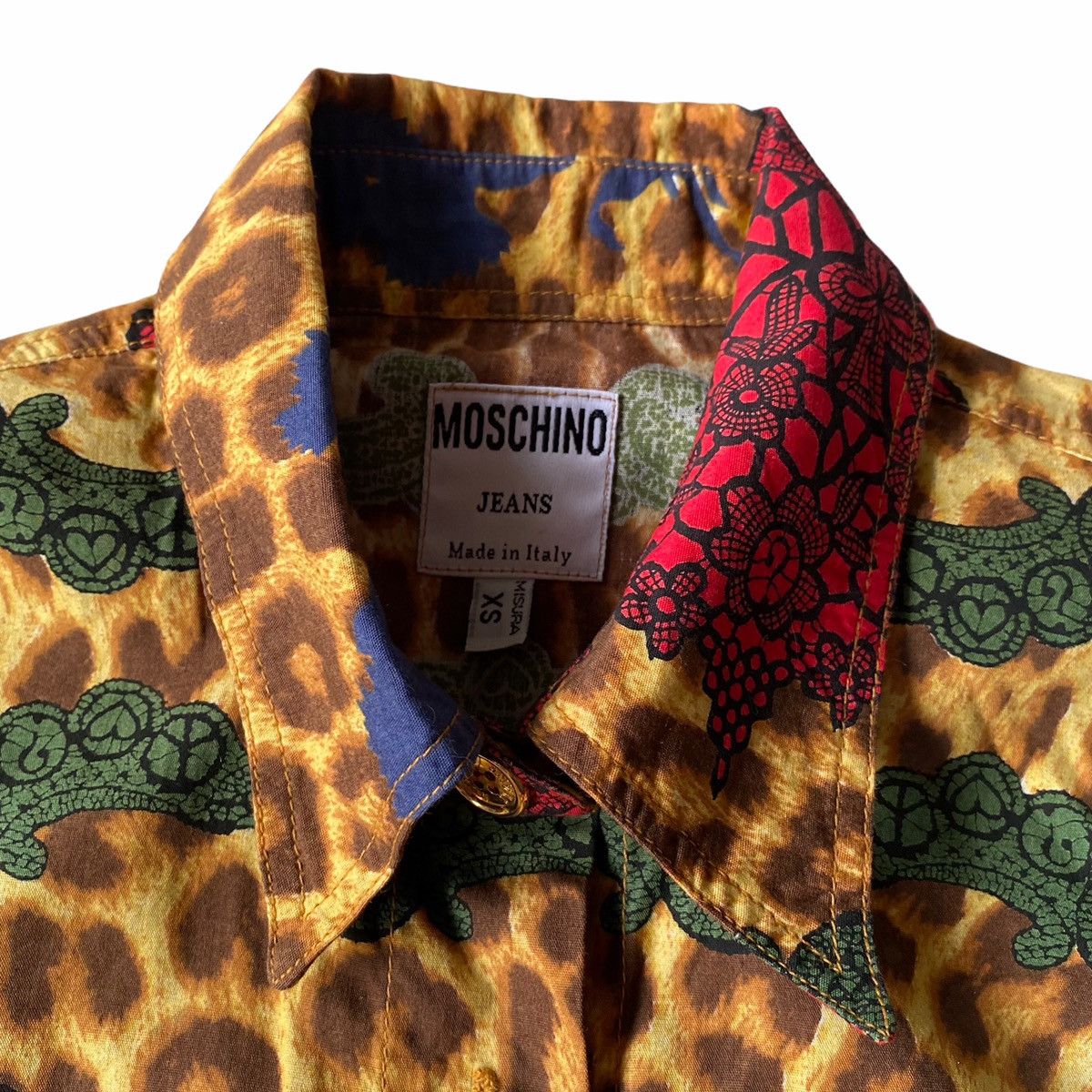 Moschino Moschino Full Print Leopard Shirt Size US XS / EU 42 / 0 - 6 Thumbnail