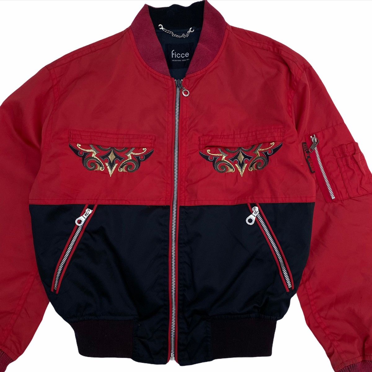 Yoshiyuki Konishi Ficce by Yoshiyuki Konishi Embroidery MA-1 Bomber Jacket Size US M / EU 48-50 / 2 - 2 Thumbnail