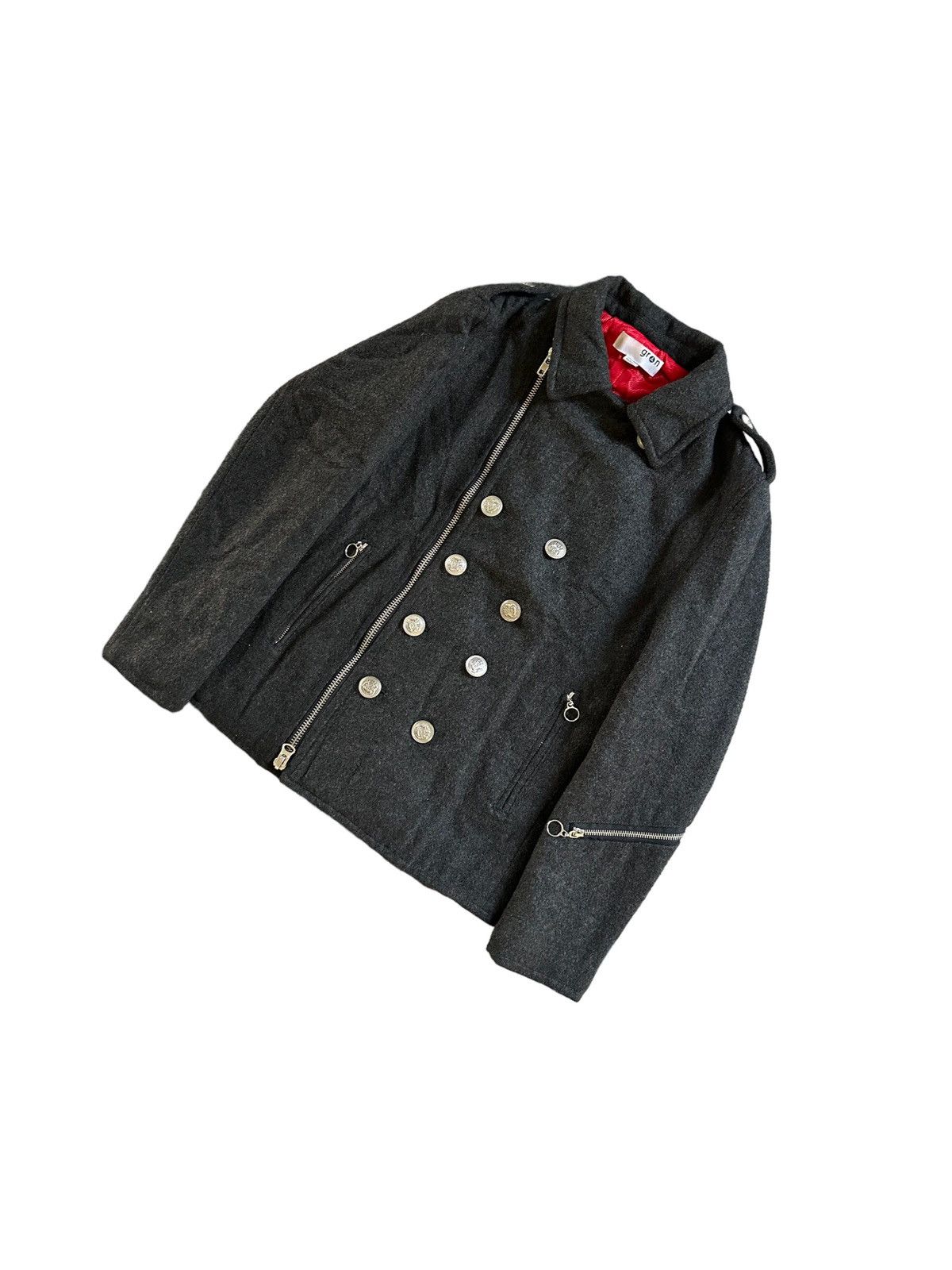 GRN 2000's GRN Tokyo Japan double collar wool zipper jacket Size US M / EU 48-50 / 2 - 5 Thumbnail