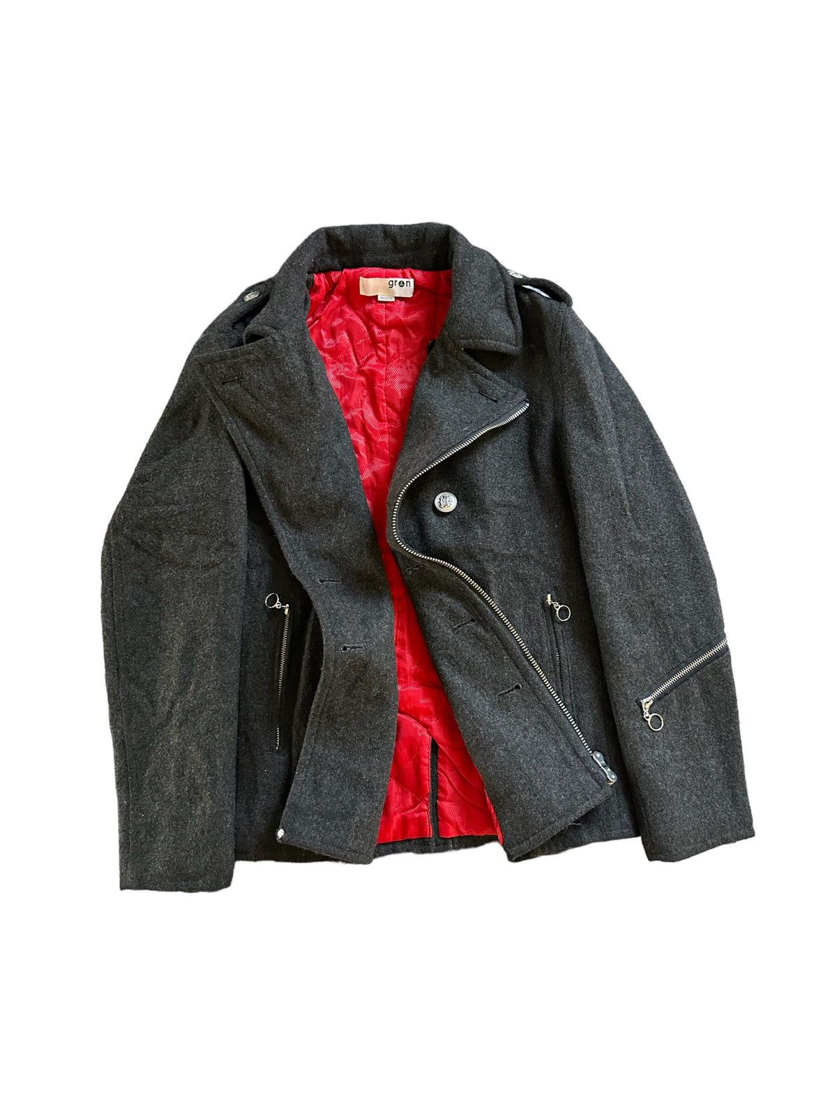 GRN 2000's GRN Tokyo Japan double collar wool zipper jacket Size US M / EU 48-50 / 2 - 4 Thumbnail