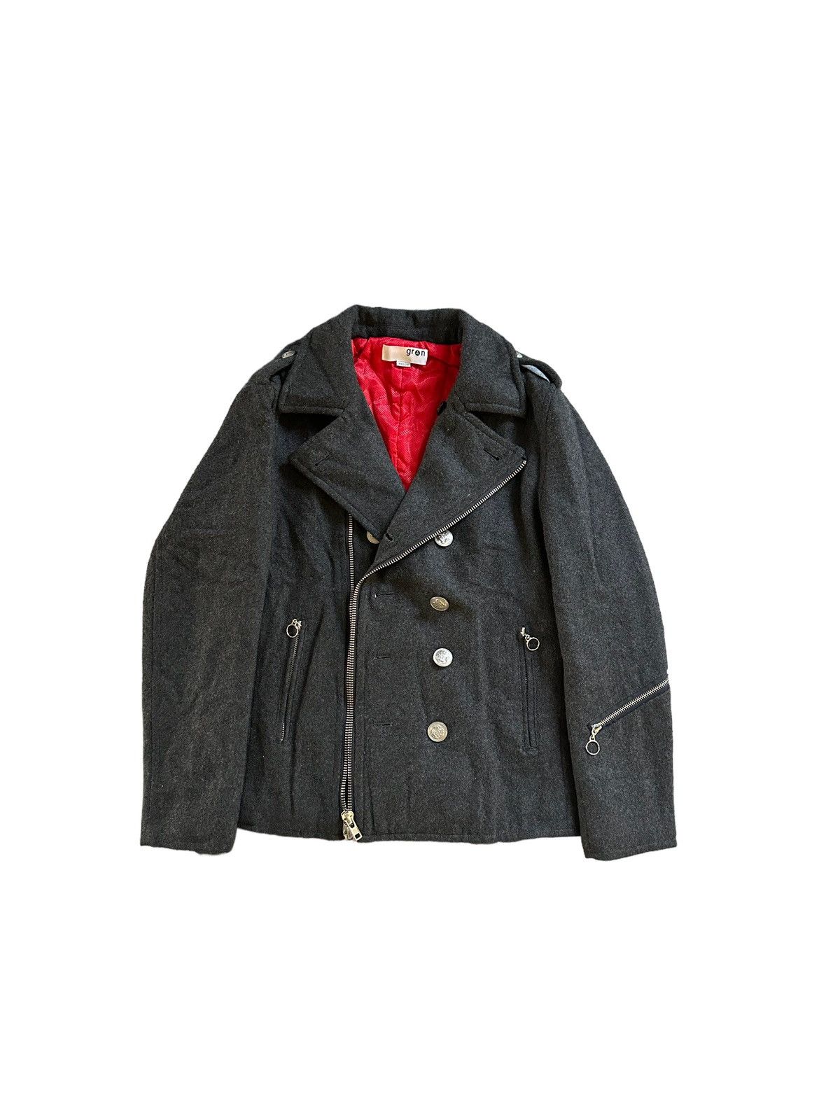 GRN 2000's GRN Tokyo Japan double collar wool zipper jacket Size US M / EU 48-50 / 2 - 2 Thumbnail
