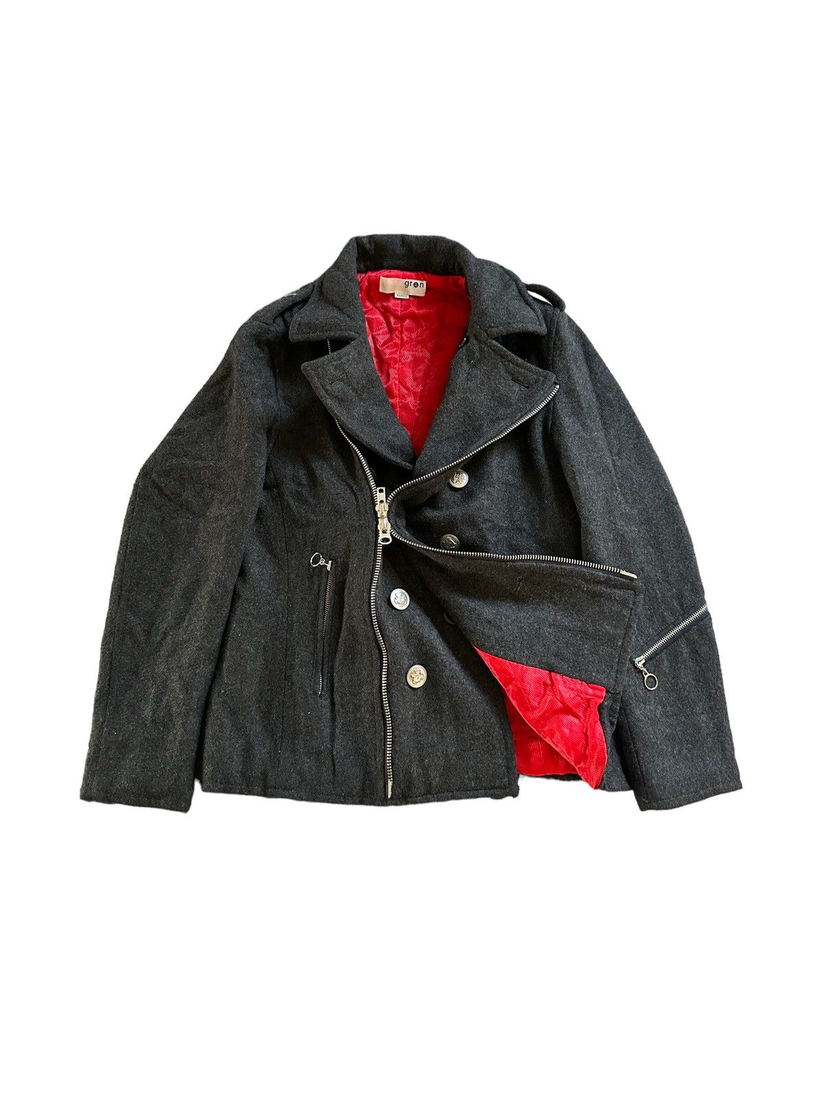 GRN 2000's GRN Tokyo Japan double collar wool zipper jacket Size US M / EU 48-50 / 2 - 3 Thumbnail