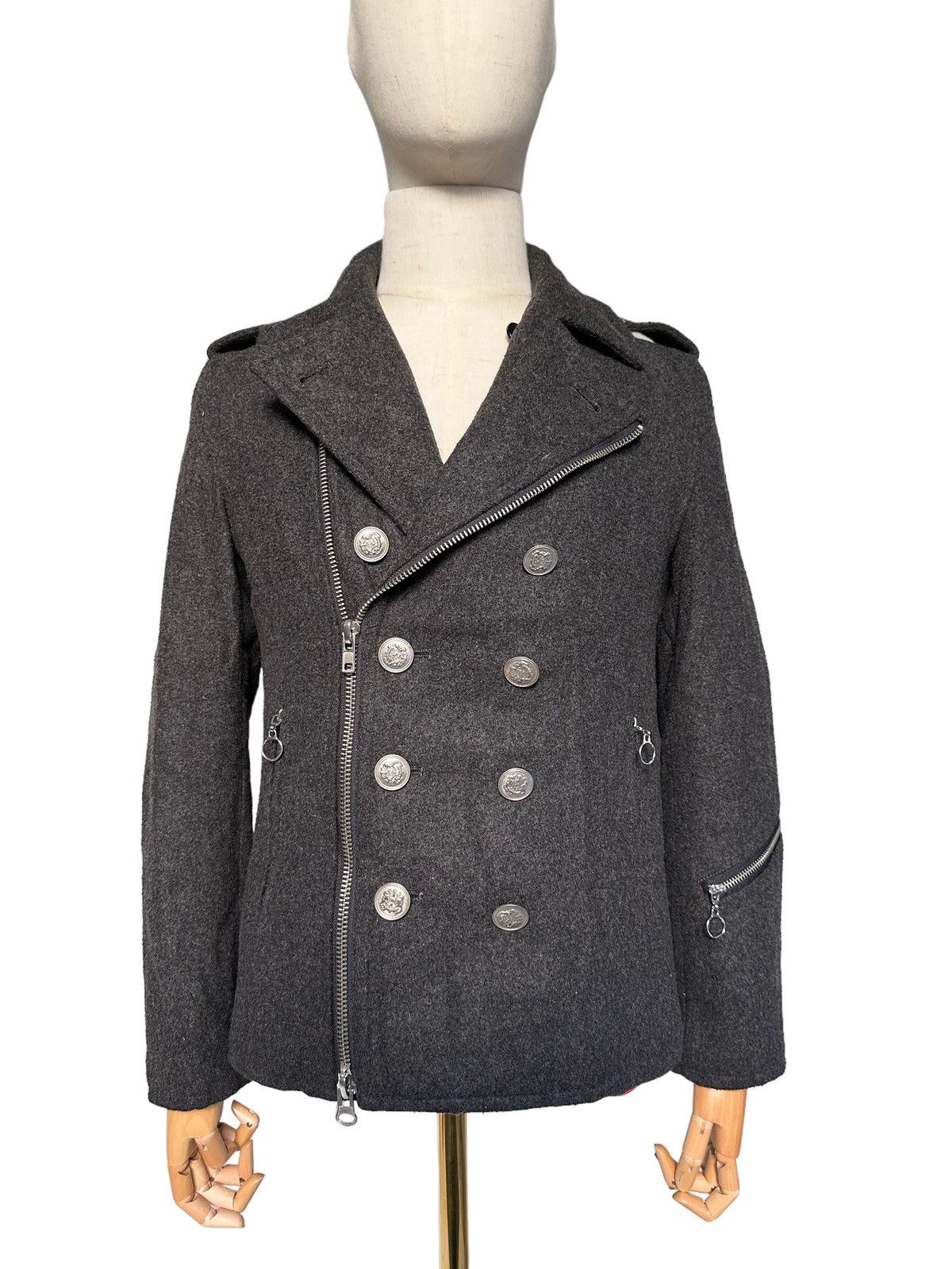 GRN 2000's GRN Tokyo Japan double collar wool zipper jacket Size US M / EU 48-50 / 2 - 9 Thumbnail
