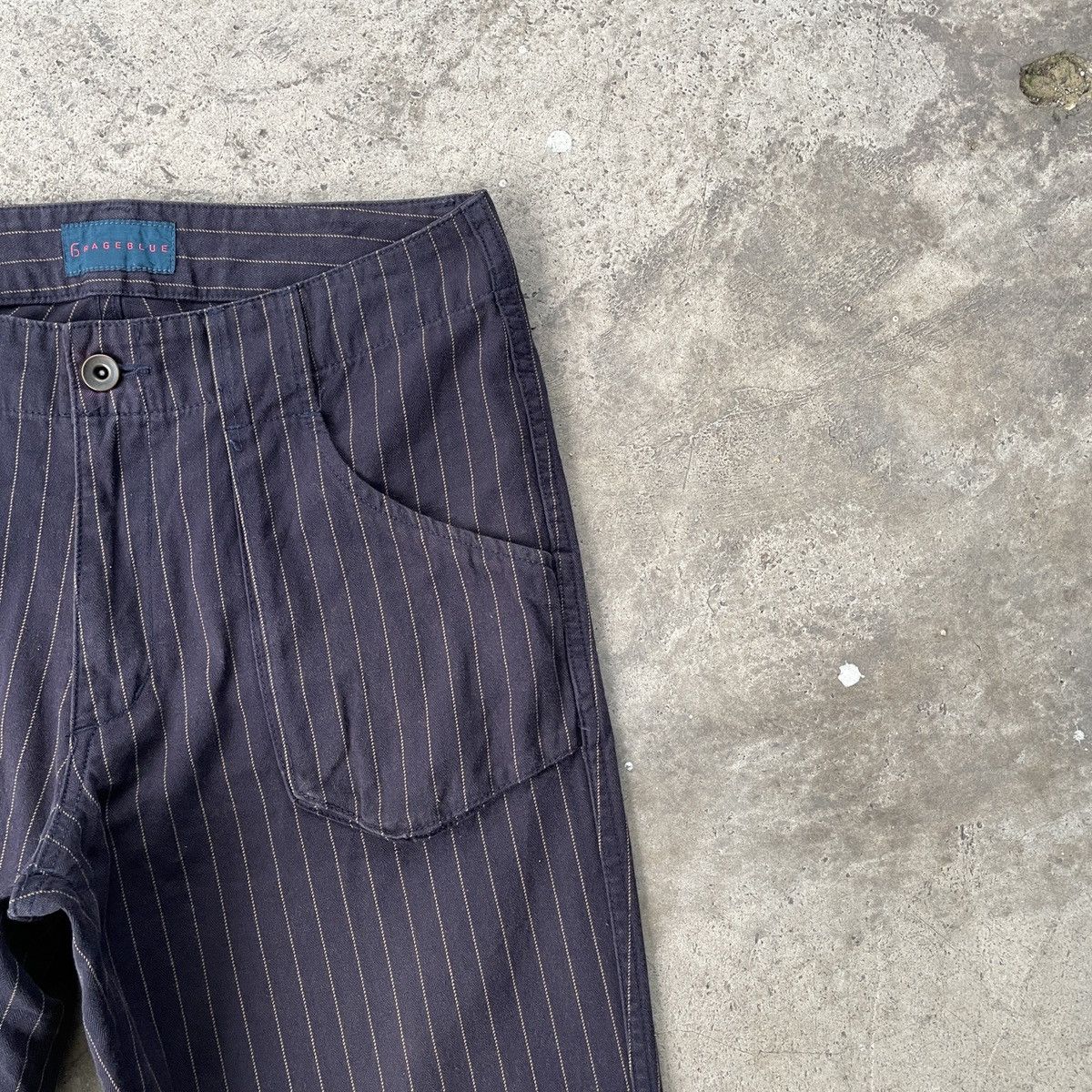 Japanese Brand Vintage GrageBlue Purple Striped Trousers Casual Pants W30 Size US 30 / EU 46 - 4 Thumbnail