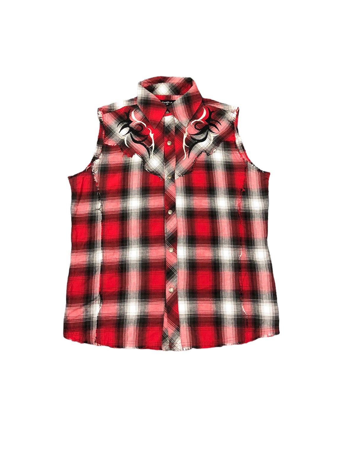 In The Attic 00’s In The Attic Homme tribal shadow plaid sleeveless Size US M / EU 48-50 / 2 - 3 Thumbnail