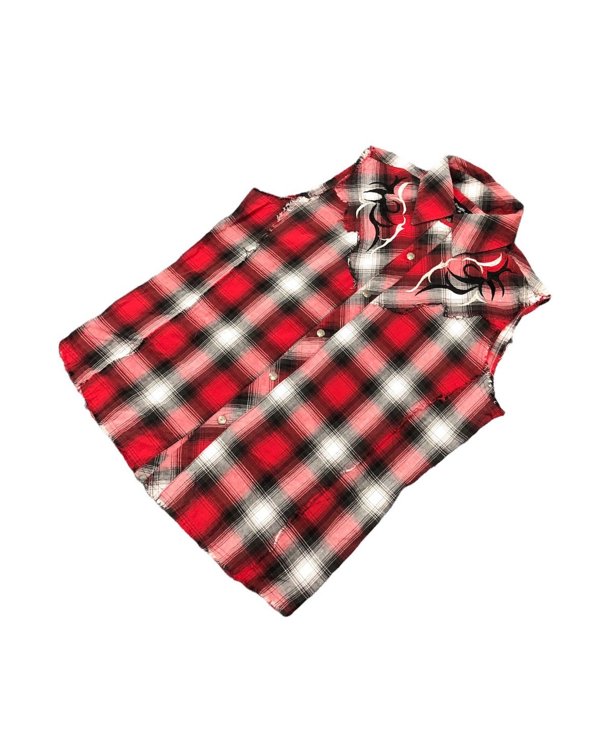 In The Attic 00’s In The Attic Homme tribal shadow plaid sleeveless Size US M / EU 48-50 / 2 - 4 Thumbnail