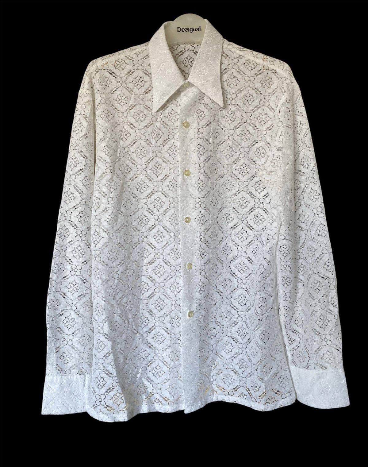 Other Lace White transparent longsleeve shirt like a bode fit Size US S / EU 44-46 / 1 - 1 Thumbnail