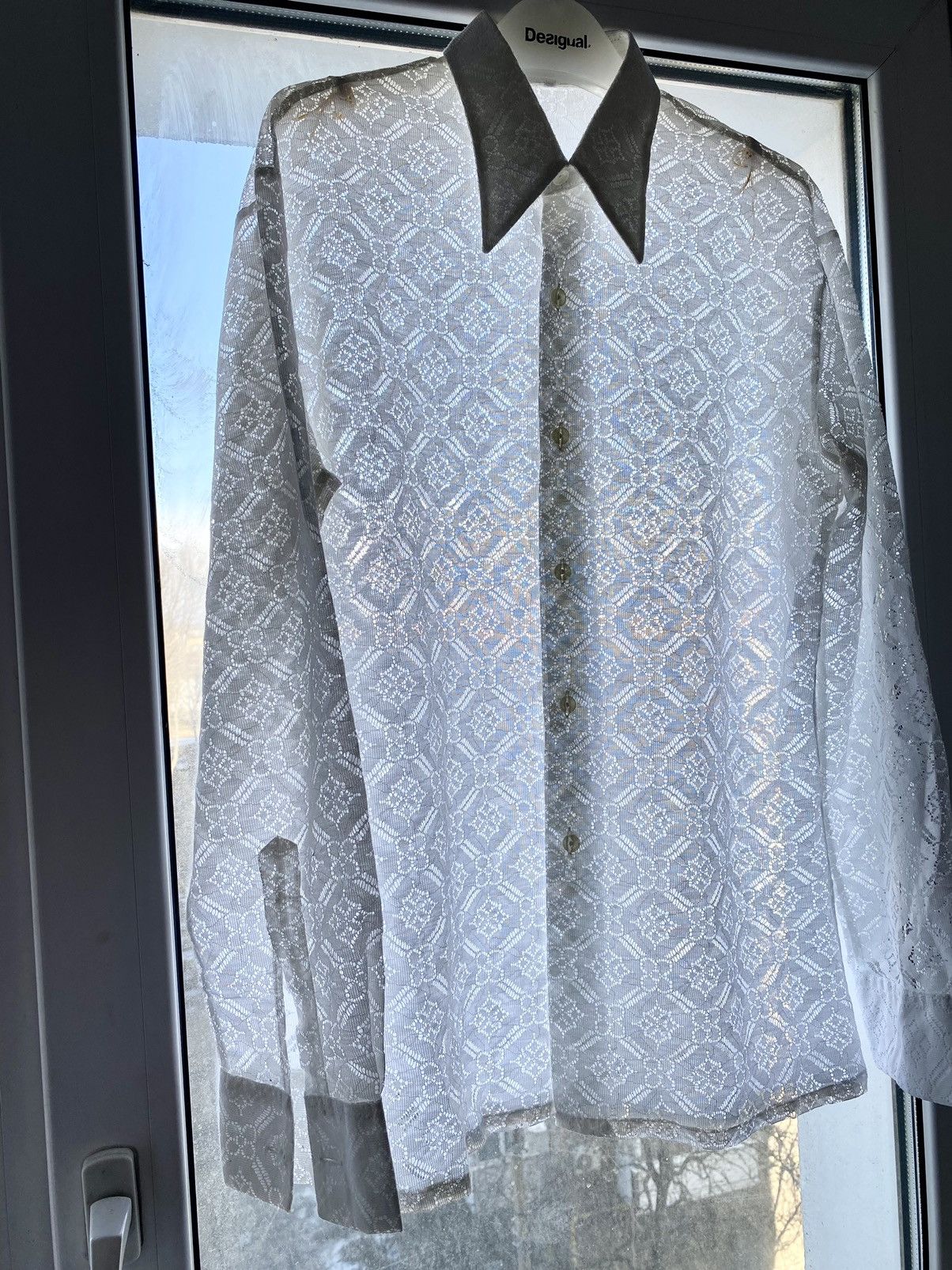 Other Lace White transparent longsleeve shirt like a bode fit Size US S / EU 44-46 / 1 - 3 Thumbnail