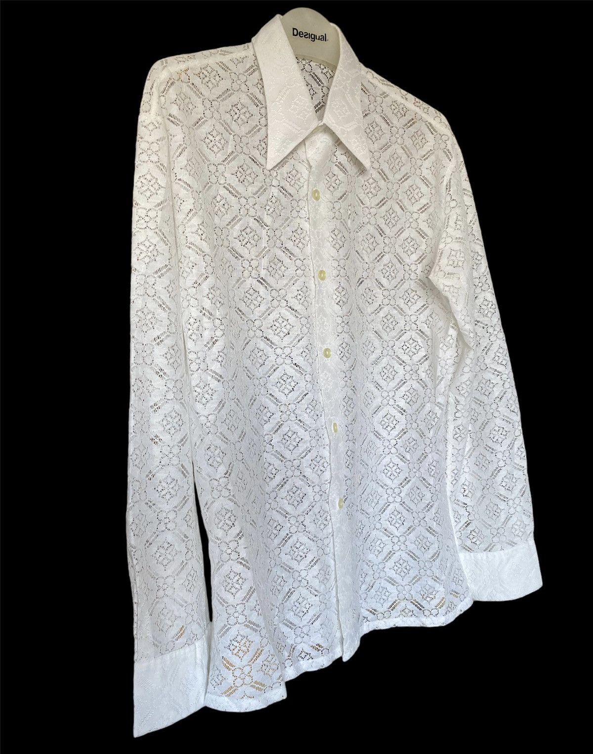 Other Lace White transparent longsleeve shirt like a bode fit Size US S / EU 44-46 / 1 - 4 Thumbnail