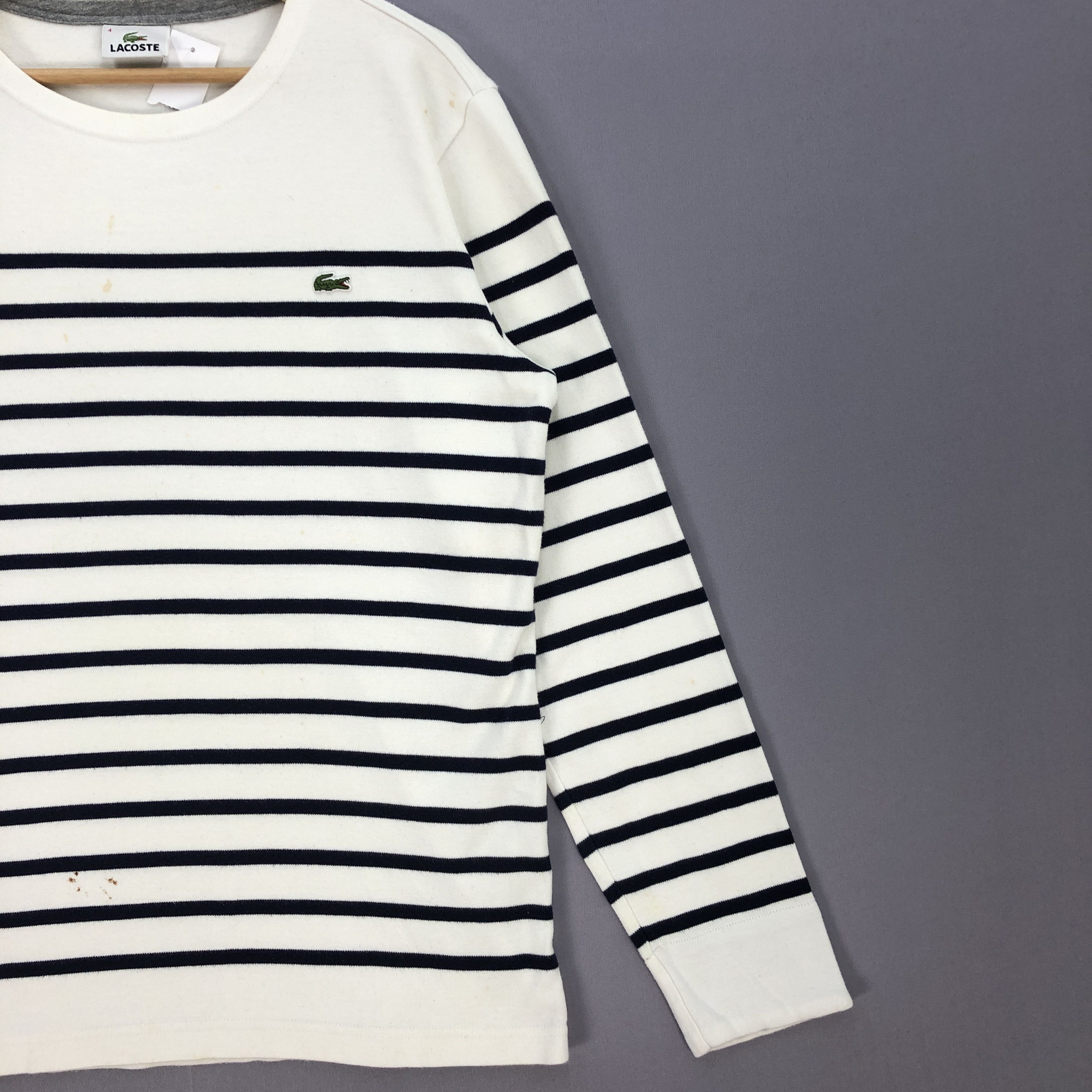 Lacoste Vintage Lacoste T Shirt Lacoste Stripe Tee | BS20240. Size L / US 10 / IT 46 - 3 Thumbnail