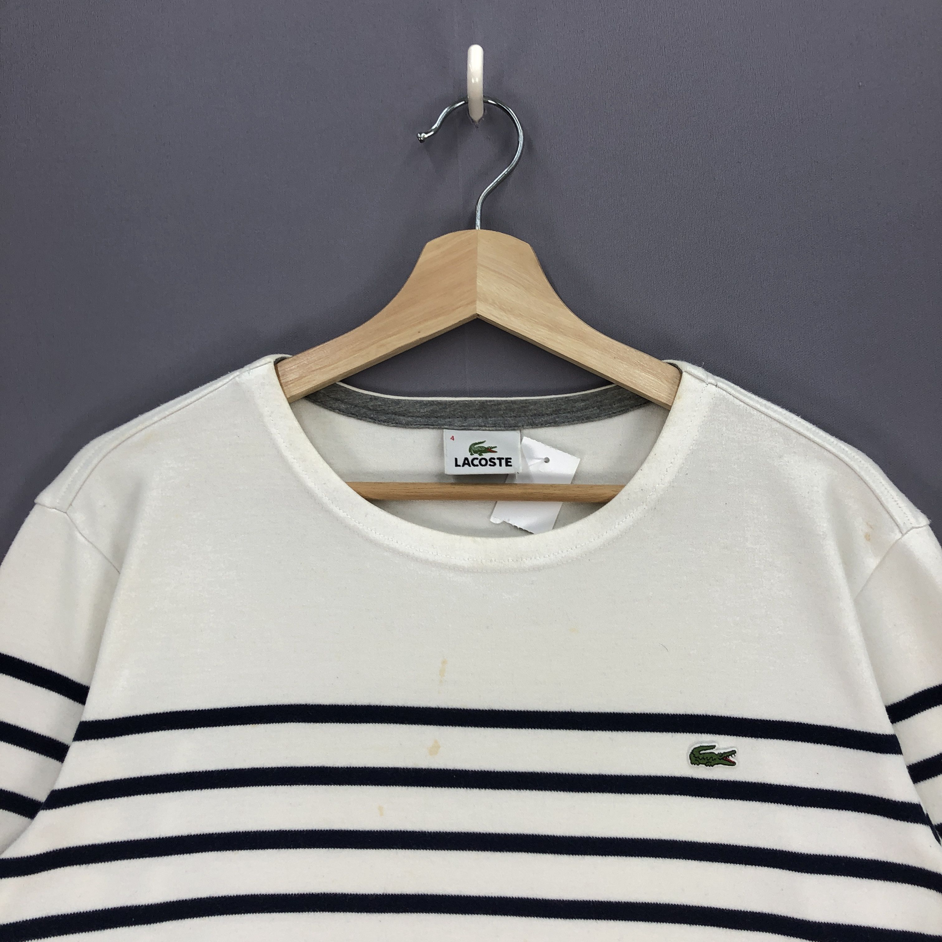 Lacoste Vintage Lacoste T Shirt Lacoste Stripe Tee | BS20240. Size L / US 10 / IT 46 - 2 Thumbnail