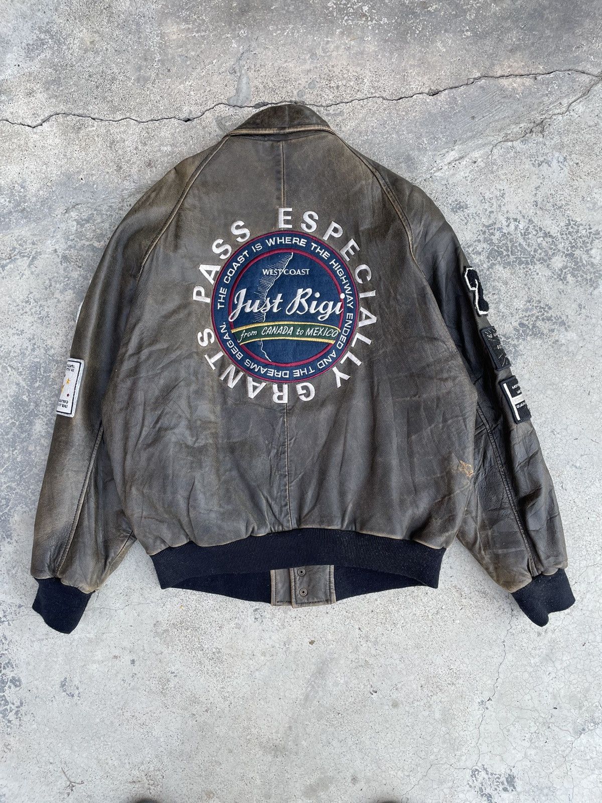 BIGI BIGI LEATHER PASS ESPECIALLY GRANTS BOMBER JACKET Size US L / EU 52-54 / 3 - 6 Thumbnail