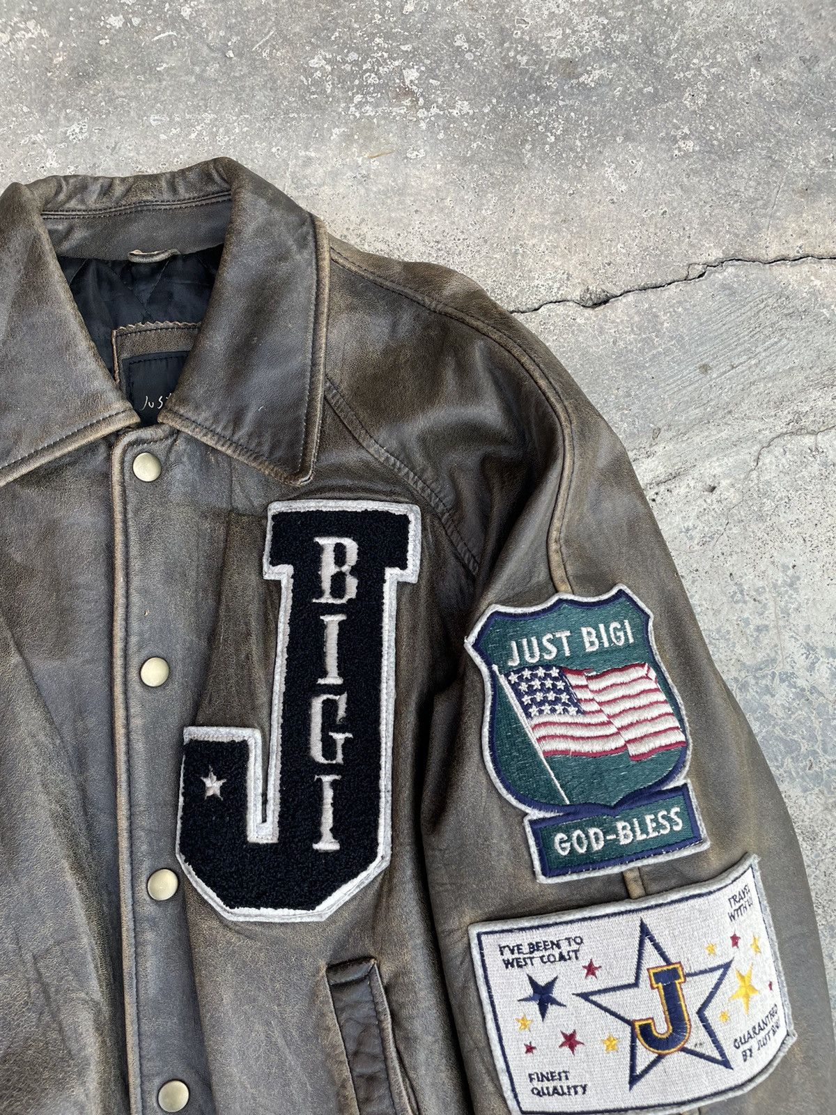 BIGI BIGI LEATHER PASS ESPECIALLY GRANTS BOMBER JACKET Size US L / EU 52-54 / 3 - 8 Thumbnail