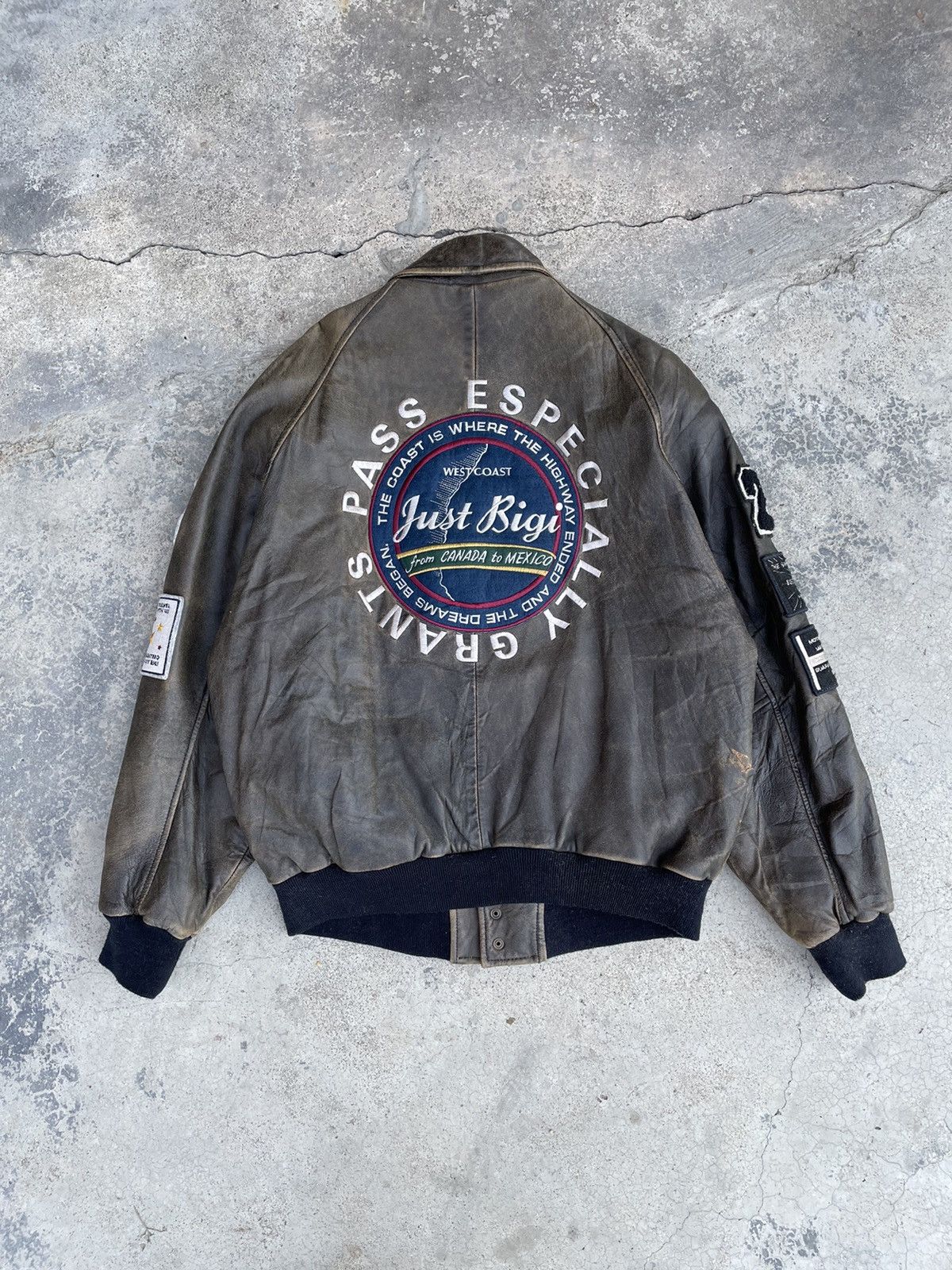 BIGI BIGI LEATHER PASS ESPECIALLY GRANTS BOMBER JACKET Size US L / EU 52-54 / 3 - 7 Thumbnail