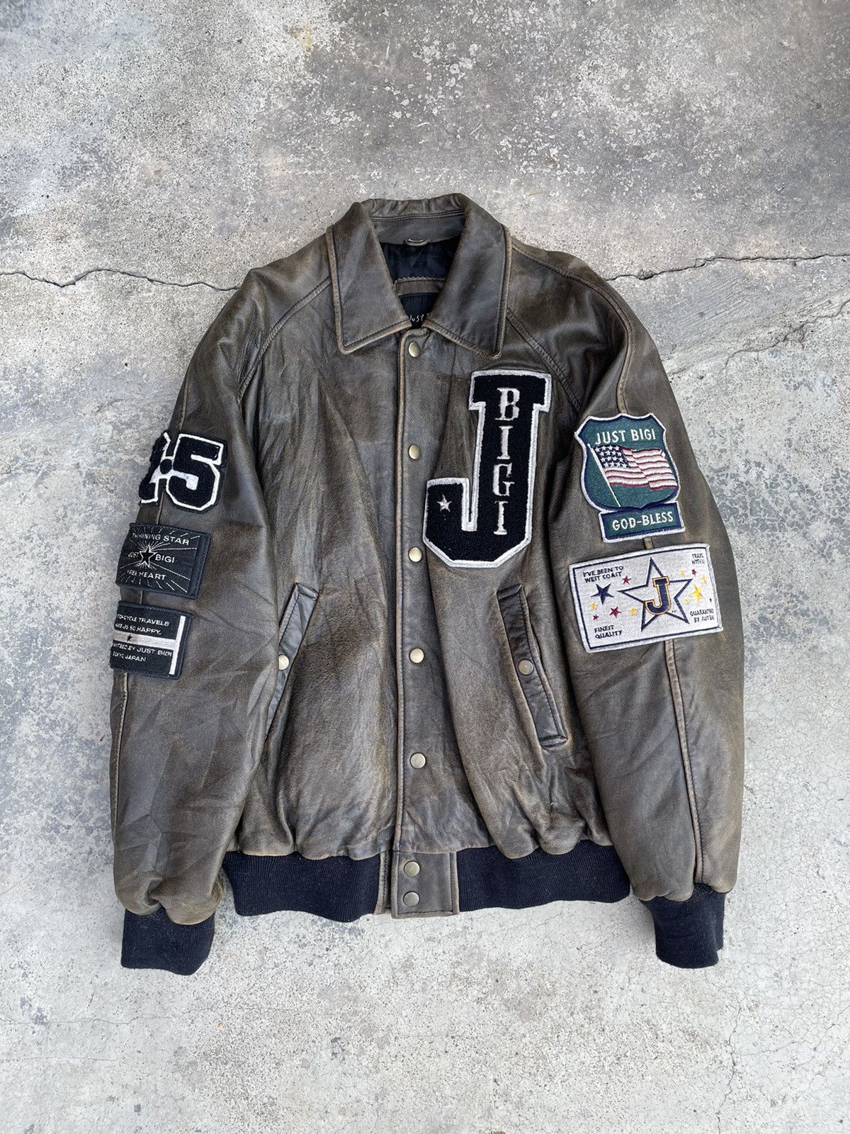 BIGI BIGI LEATHER PASS ESPECIALLY GRANTS BOMBER JACKET Size US L / EU 52-54 / 3 - 4 Thumbnail