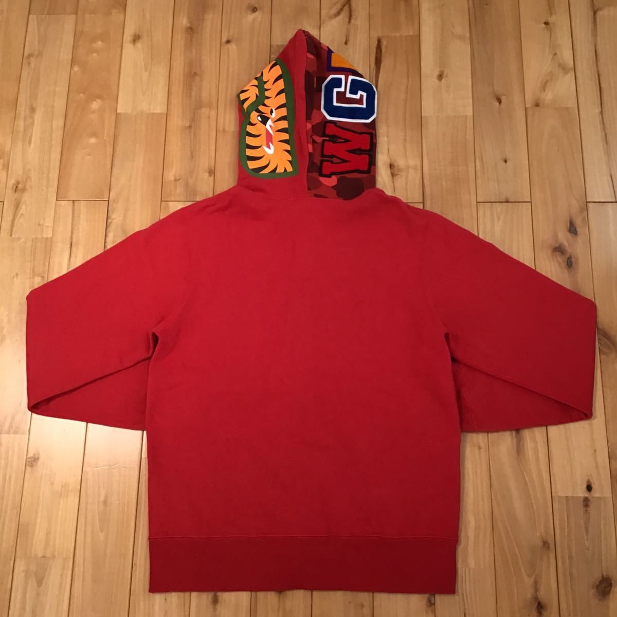 Bape BAPE red × red camo Shark full zip hoodie Size US M / EU 48-50 / 2 - 5 Thumbnail