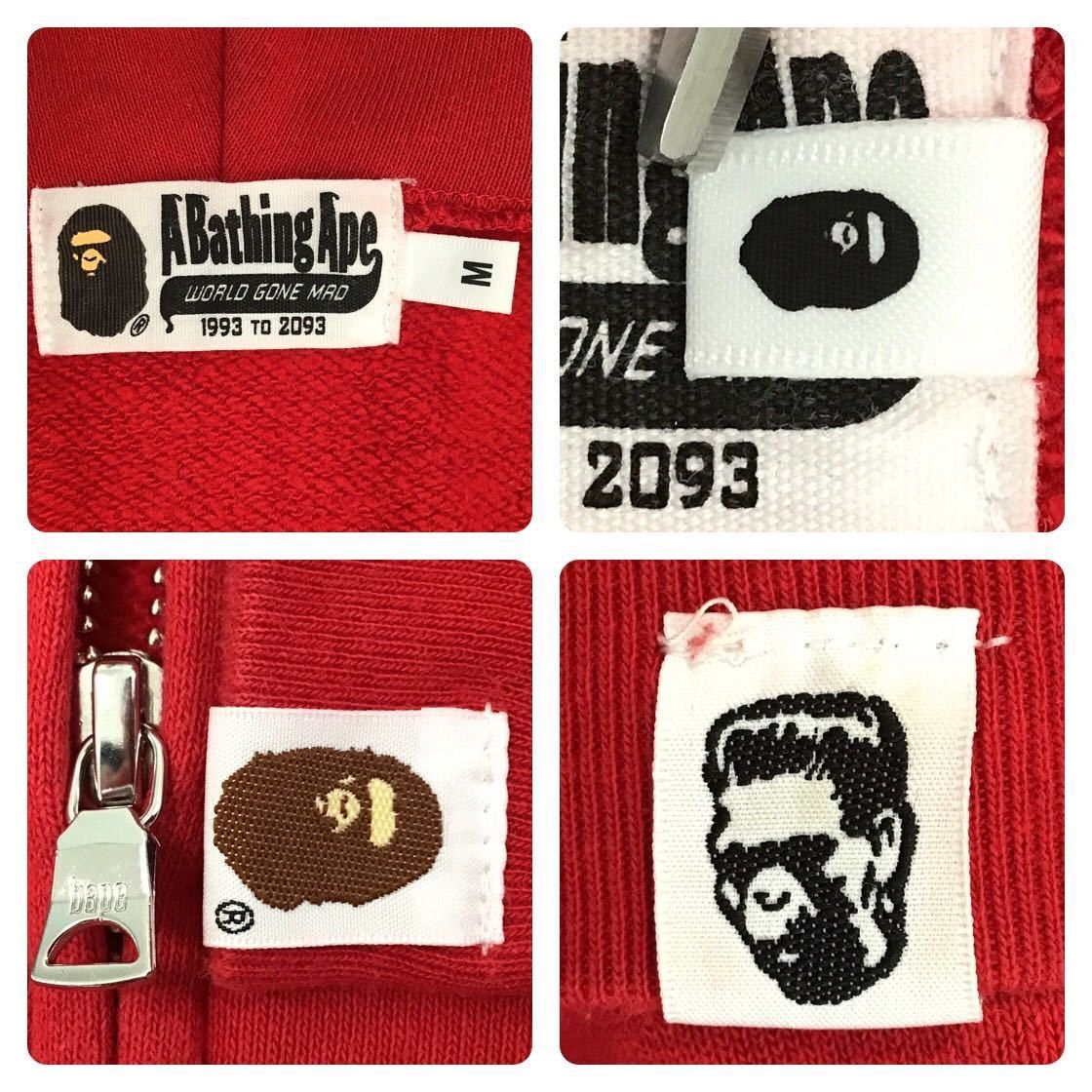 Bape BAPE red × red camo Shark full zip hoodie Size US M / EU 48-50 / 2 - 7 Thumbnail