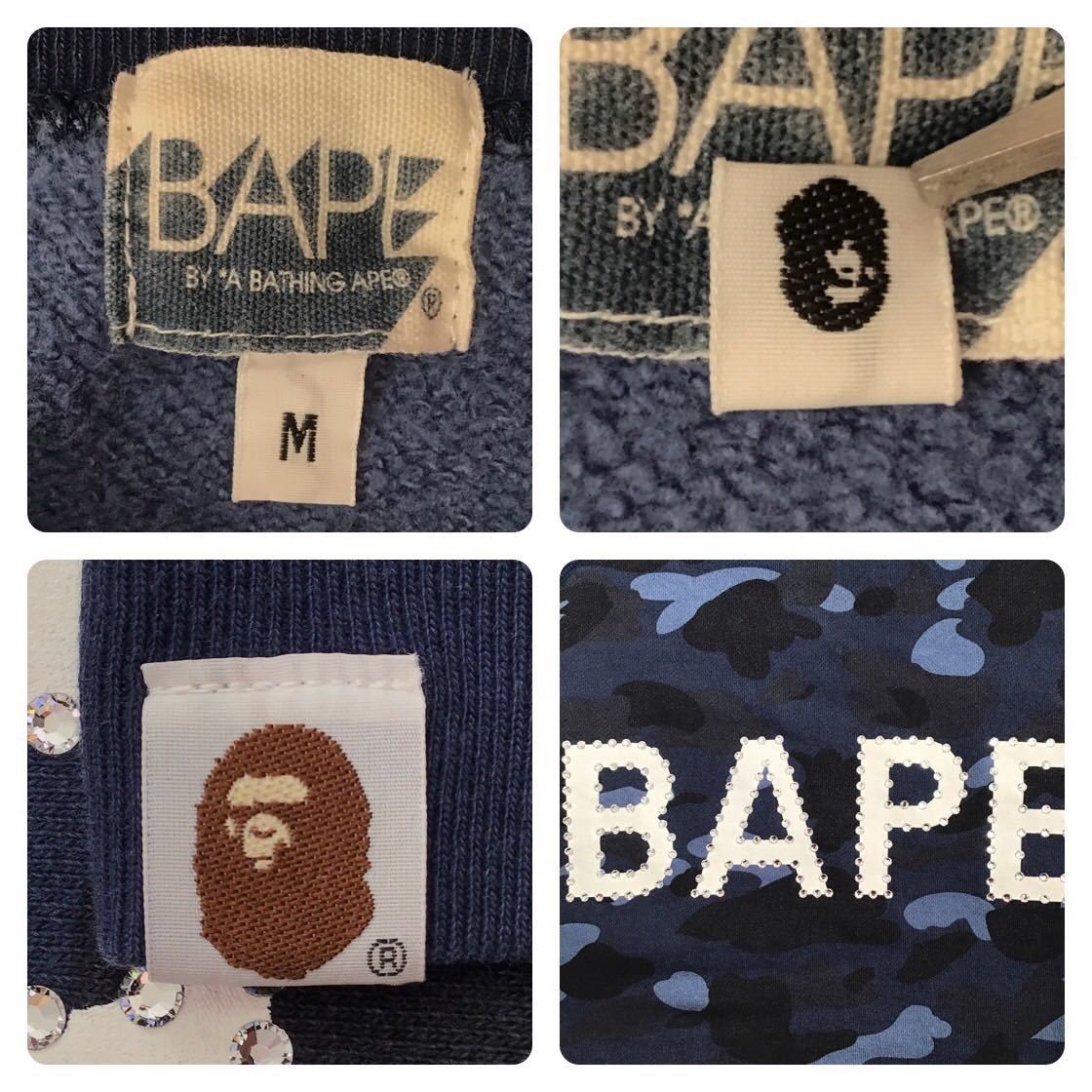 Bape × Swarovski Swarovski BAPE logo long sleeve sweatshirt blue camo Size US M / EU 48-50 / 2 - 8 Thumbnail