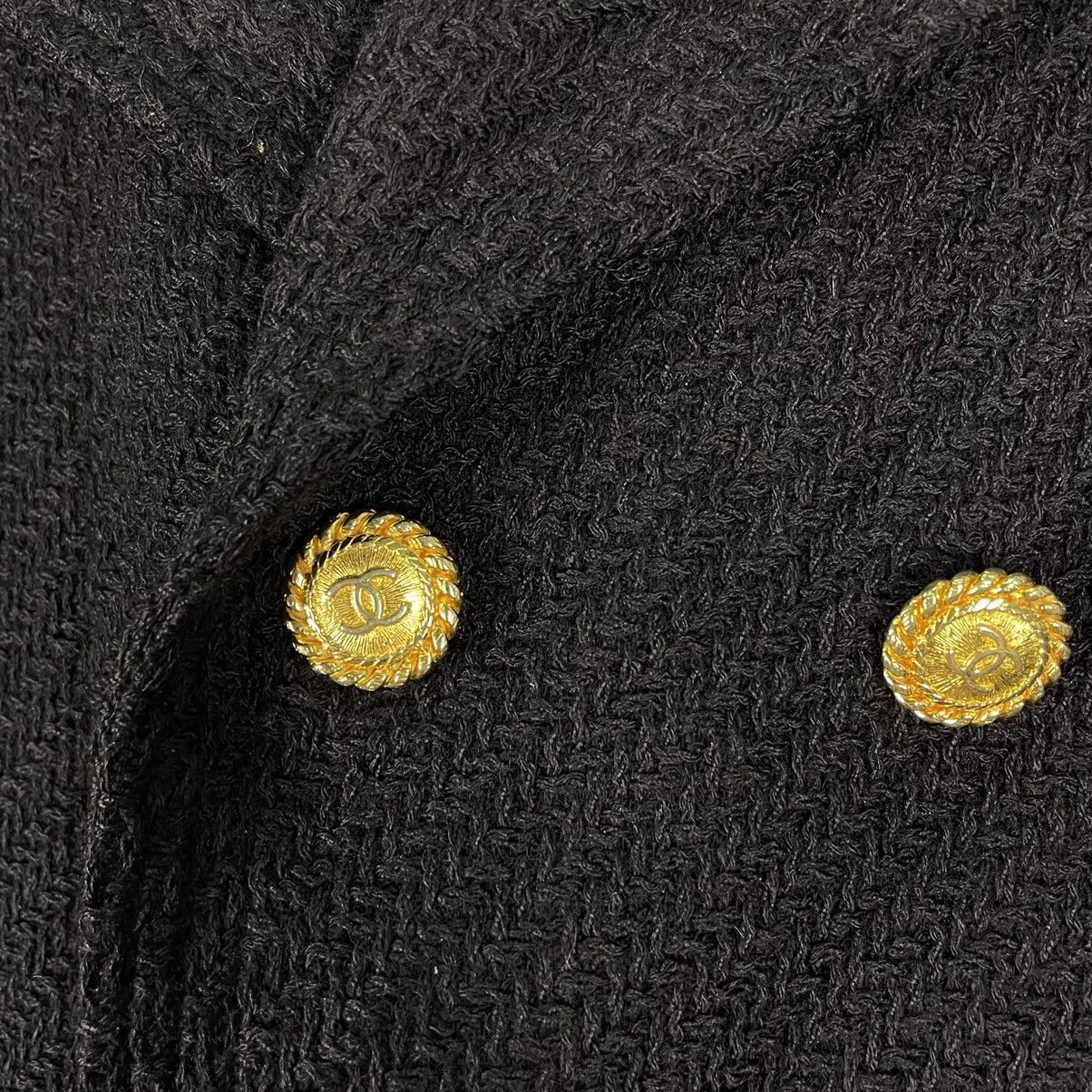 Chanel 🔥80s CHANEL Boutique Gold Button Double Breasted Jacket Size S / US 4 / IT 40 - 6 Thumbnail