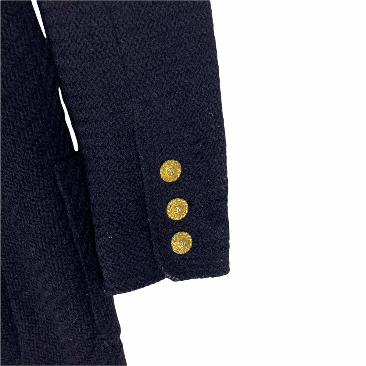 Chanel 🔥80s CHANEL Boutique Gold Button Double Breasted Jacket Size S / US 4 / IT 40 - 7 Thumbnail