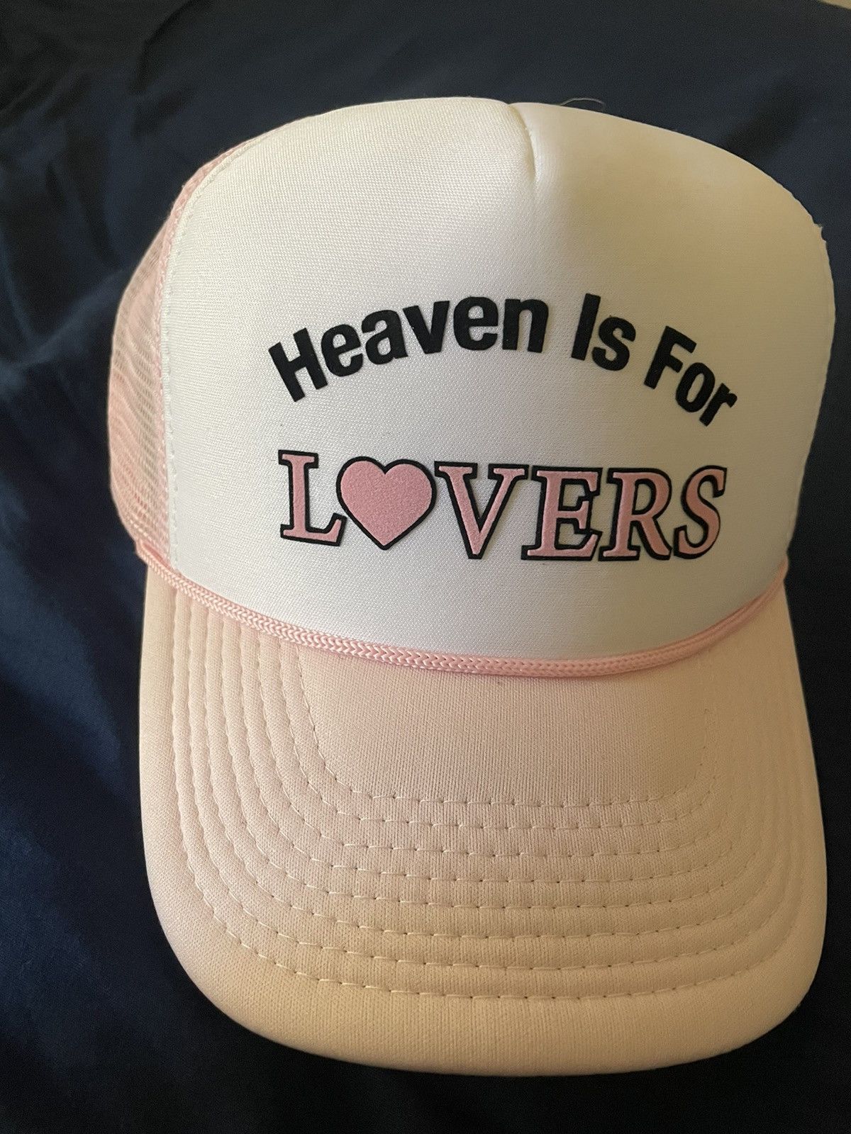image of Guardian Angel Heaven Is For Lovers Mesh Cap in Pink, Men's