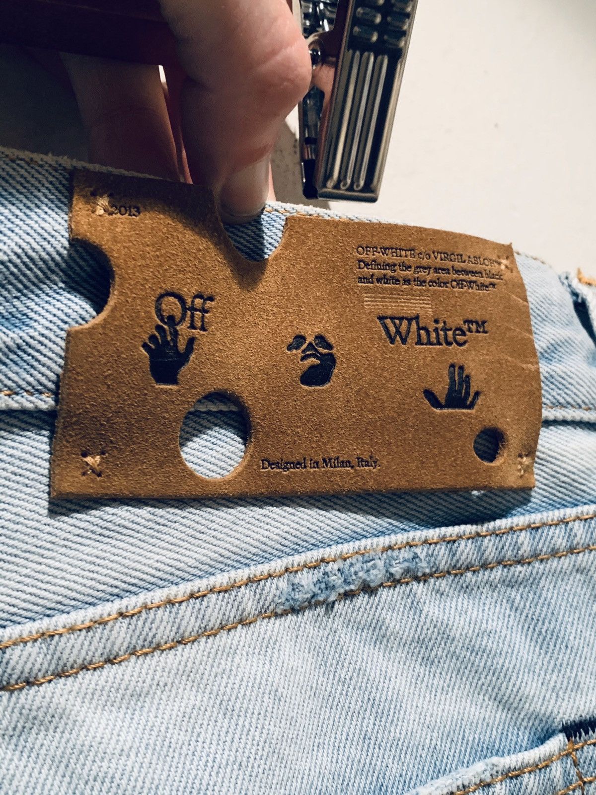 Off-White *RARE* Off-White ©2013 Virgil Abloh Distressed Denim Jeans Size US 34 / EU 50 - 6 Thumbnail