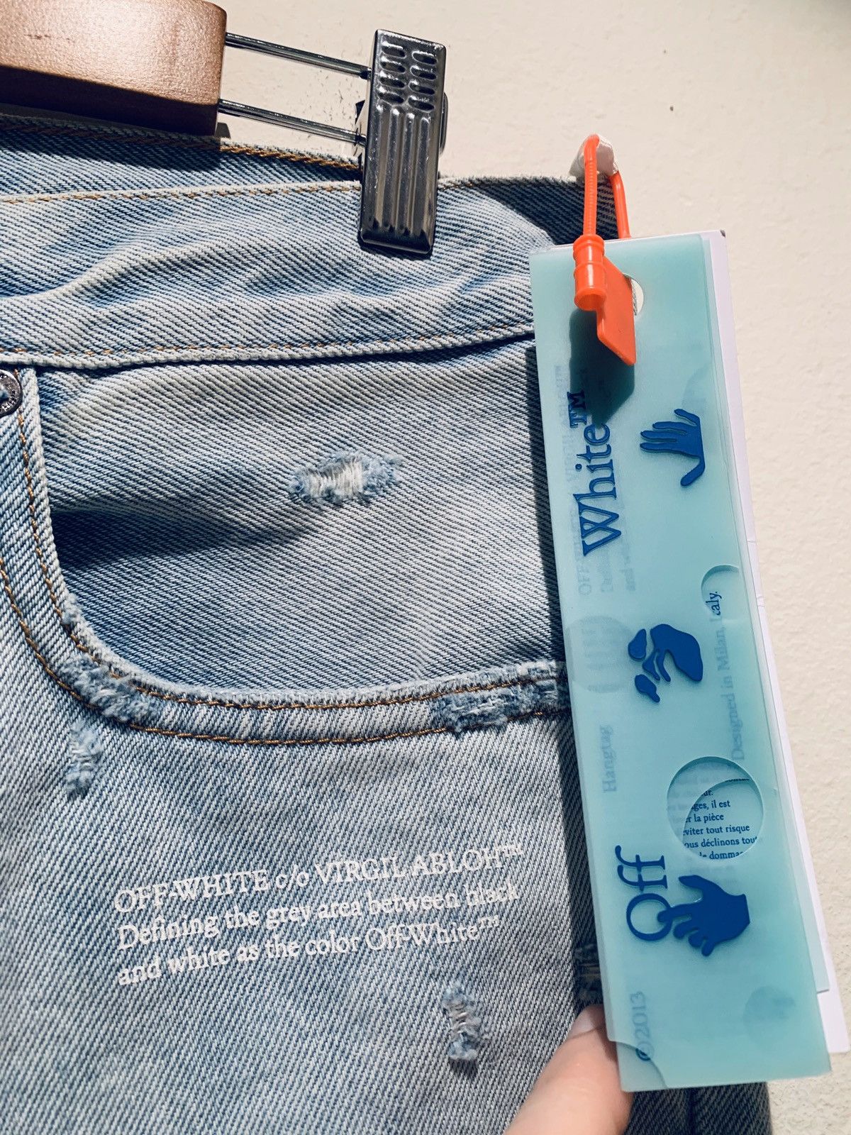 Off-White *RARE* Off-White ©2013 Virgil Abloh Distressed Denim Jeans Size US 34 / EU 50 - 3 Thumbnail