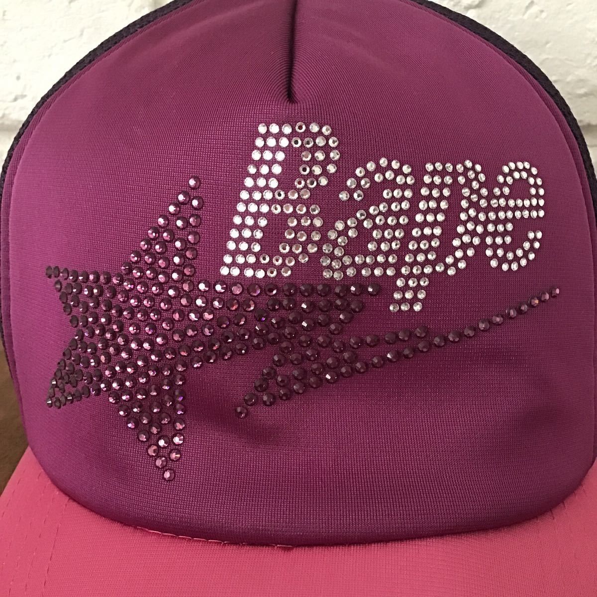 Bape × Swarovski ✨Swarovski✨ BAPESTA logo trucker hat cap BAPE STAR NIGO Size ONE SIZE - 2 Thumbnail