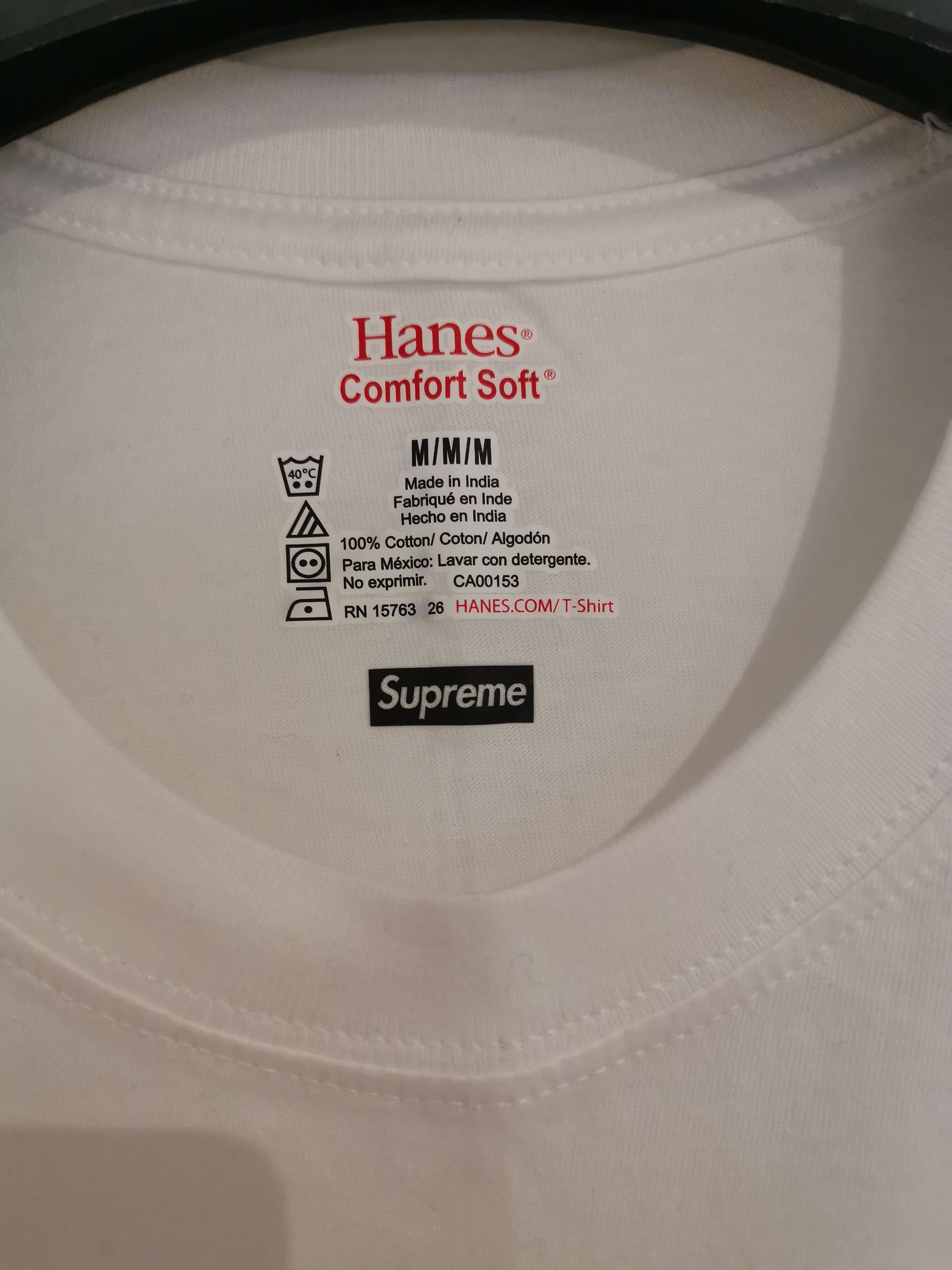 Hanes × Supreme Supreme hanes White t-shirt medium Size US M / EU 48-50 / 2 - 3 Thumbnail