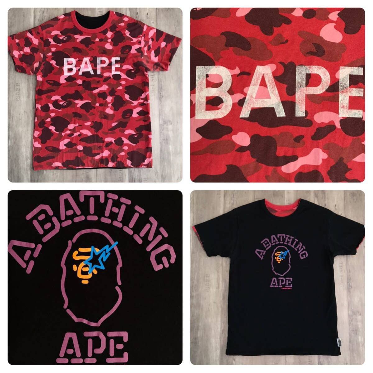 Bape BAPE reversible T-shirt camo × neon college logo Size US L / EU 52-54 / 3 - 1 Thumbnail